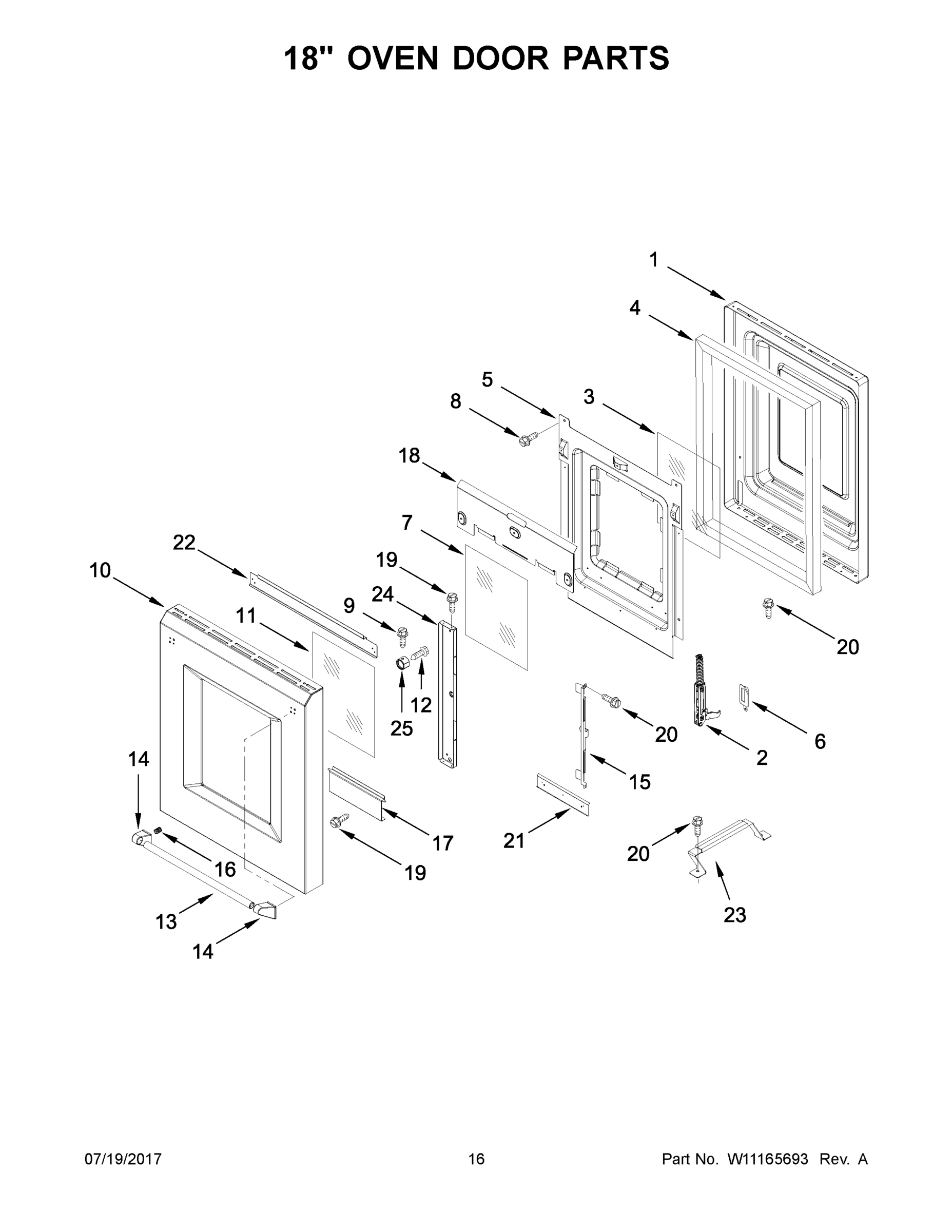 09 - 18" OVEN DOOR PARTS