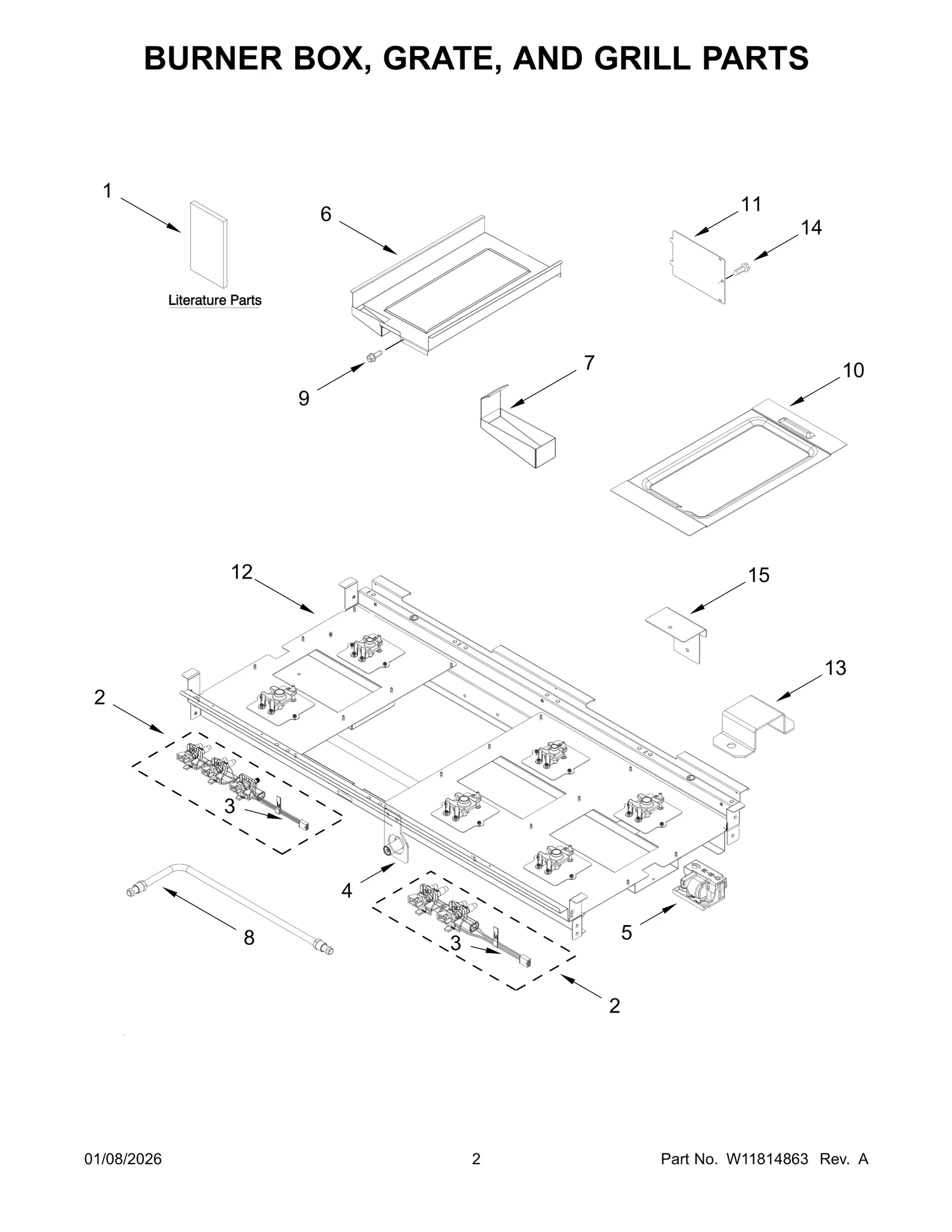 BURNER BOX, GRATE, AND GRILL PARTS