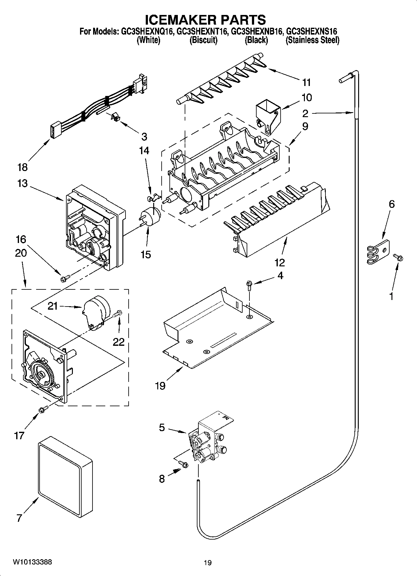 12 - ICEMAKER PARTS, OPTIONAL PARTS (NOT INCLUDED)