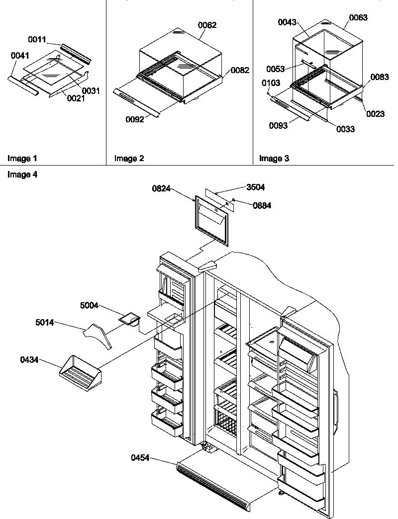 12 - SHELF, CRISPER ASSEMBLIES AND TOE GRILLE