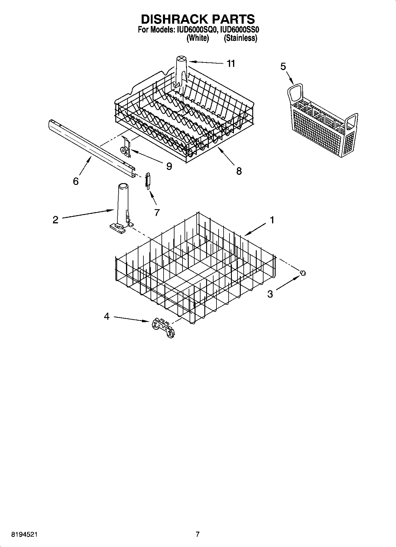 06 - DISHRACK PARTS, OPTIONAL PARTS (NOT INCLUDED)