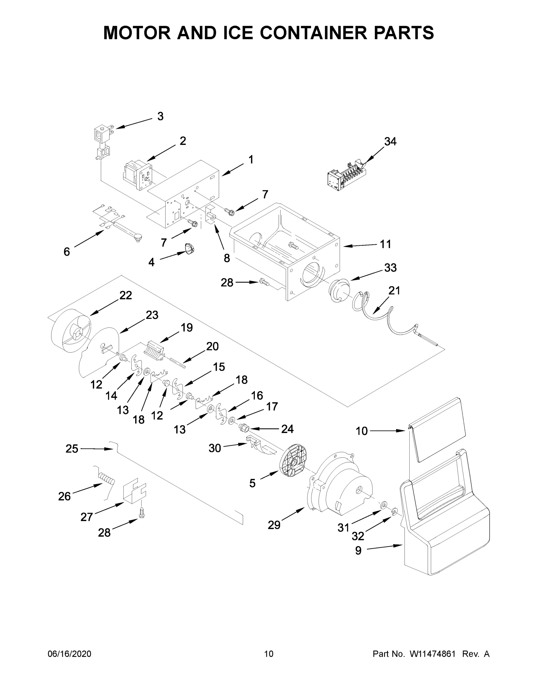 06 - MOTOR AND ICE CONTAINER PARTS