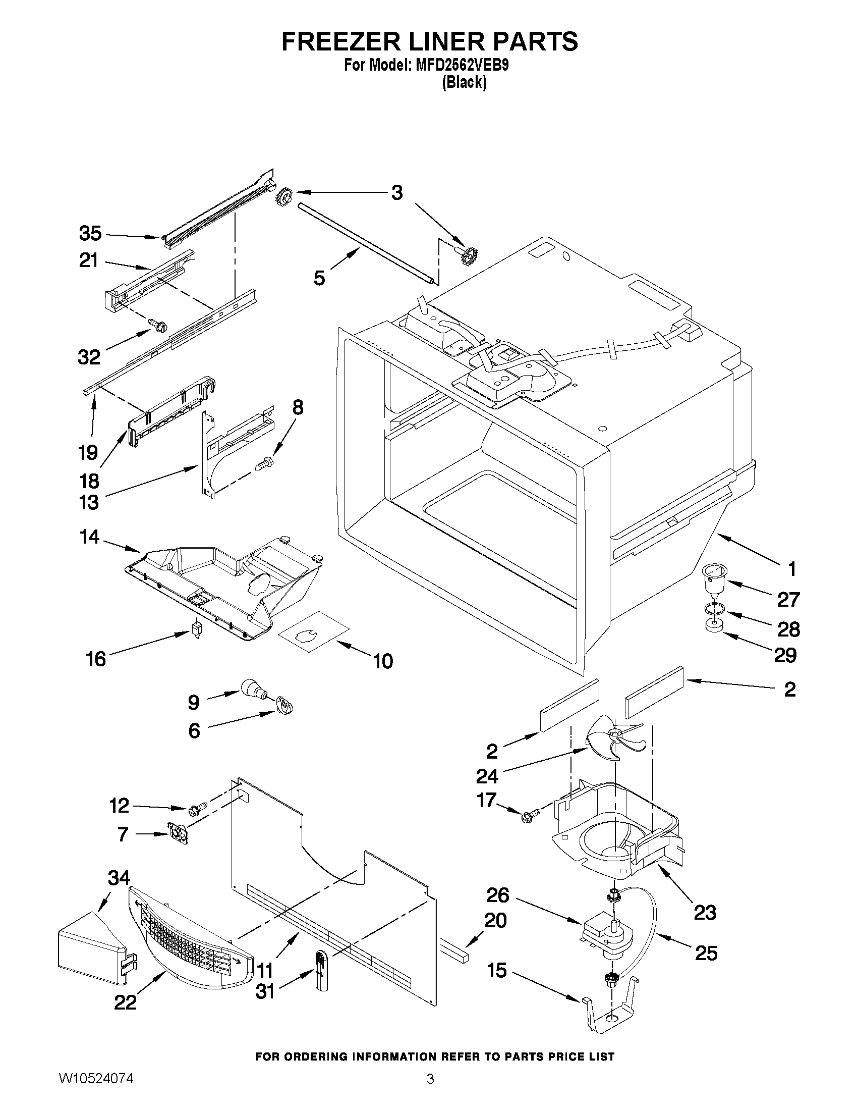 02 - FREEZER LINER PARTS