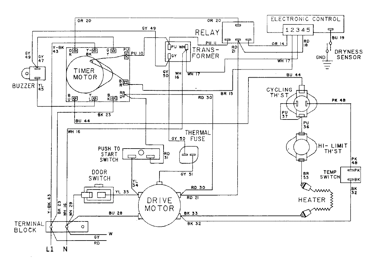 16 - WIRING INFORMATION-DRYER