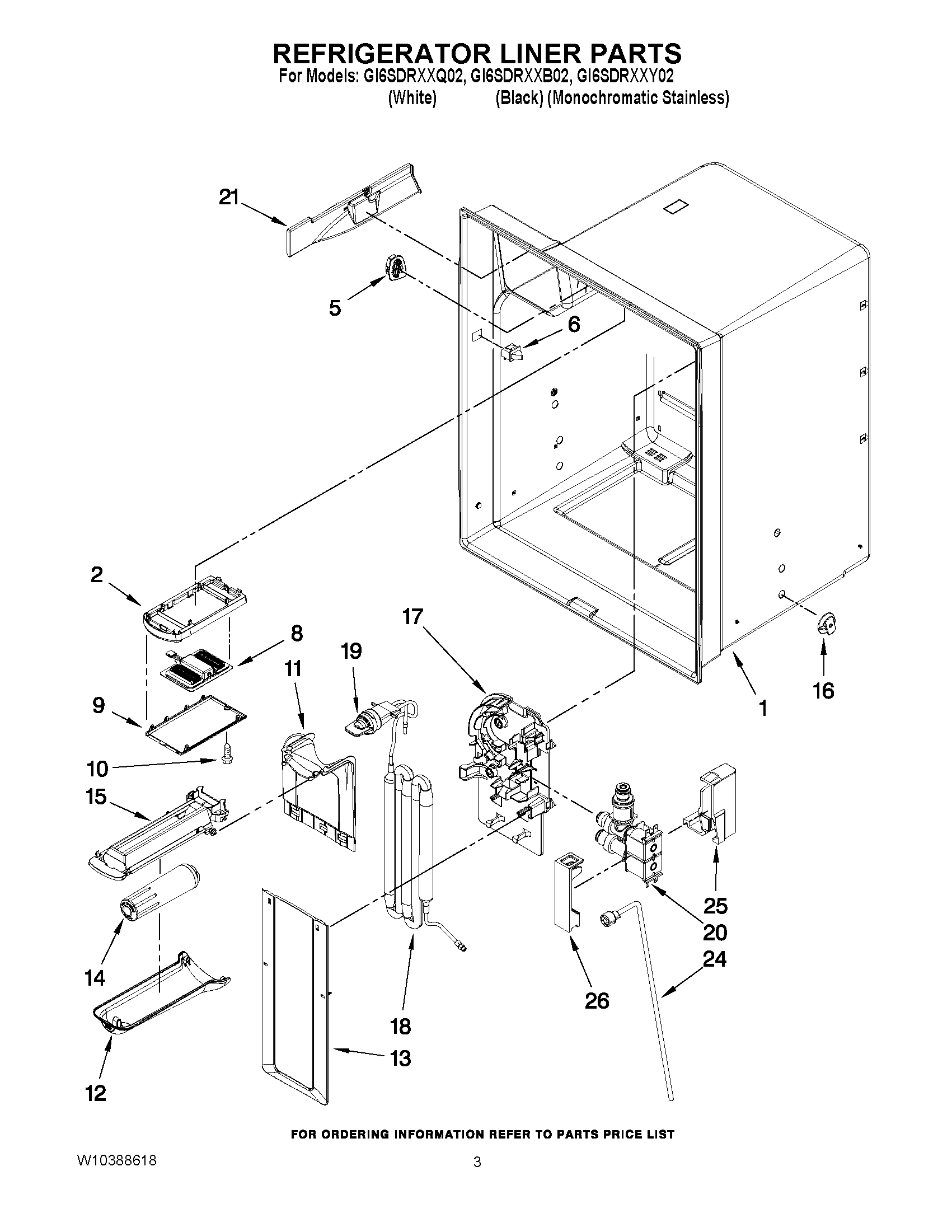 02 - REFRIGERATOR LINER PARTS