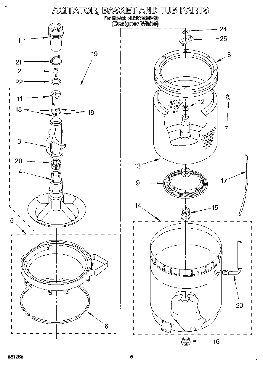 03 - AGITATOR, BASKET AND TUB