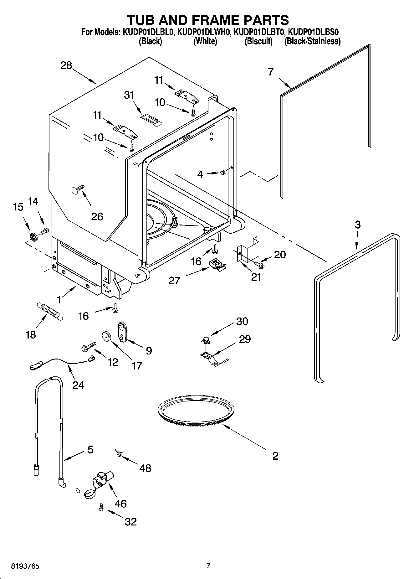 07 - TUB AND FRAME PARTS