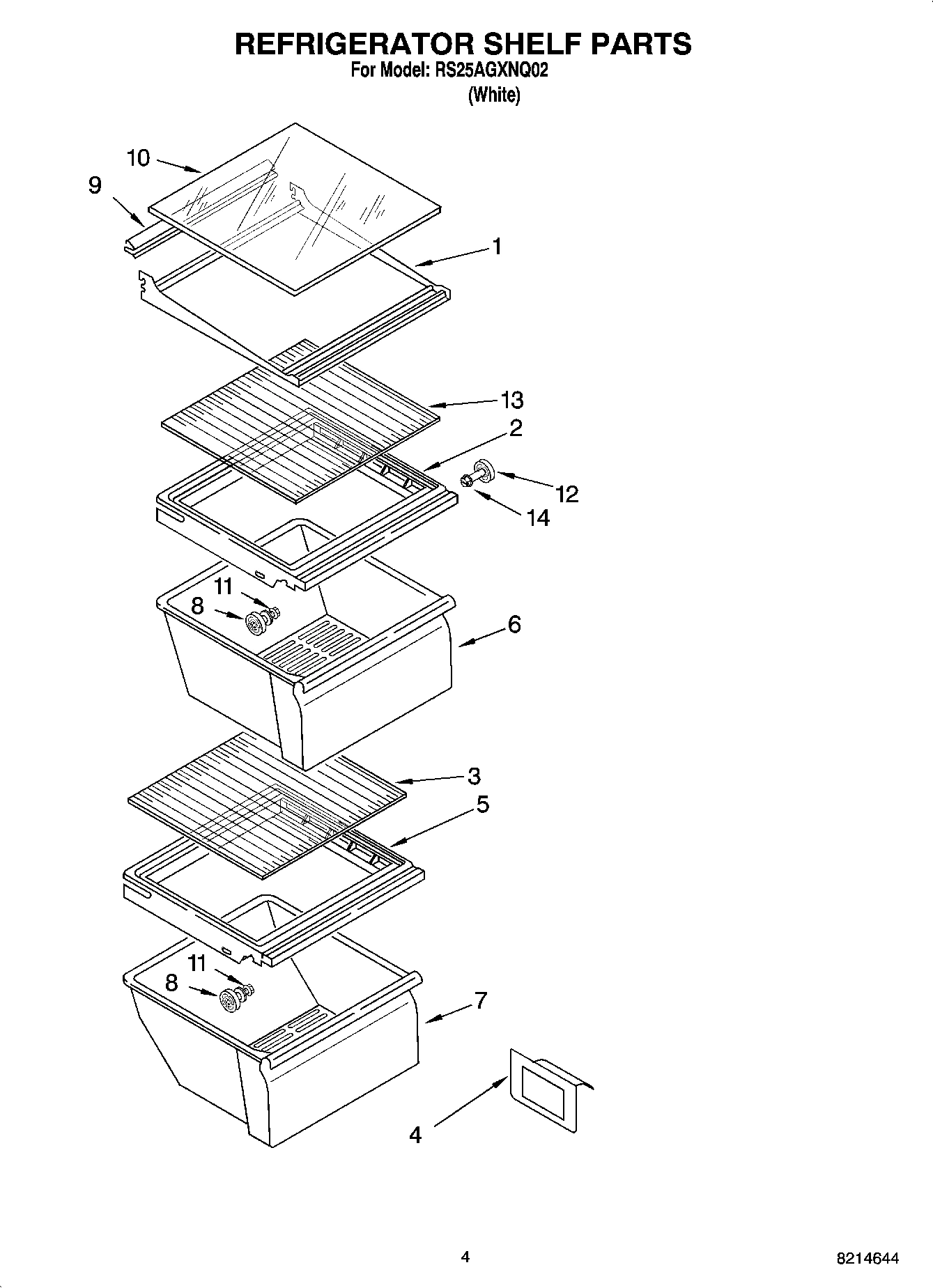 03 - REFRIGERATOR SHELF PARTS