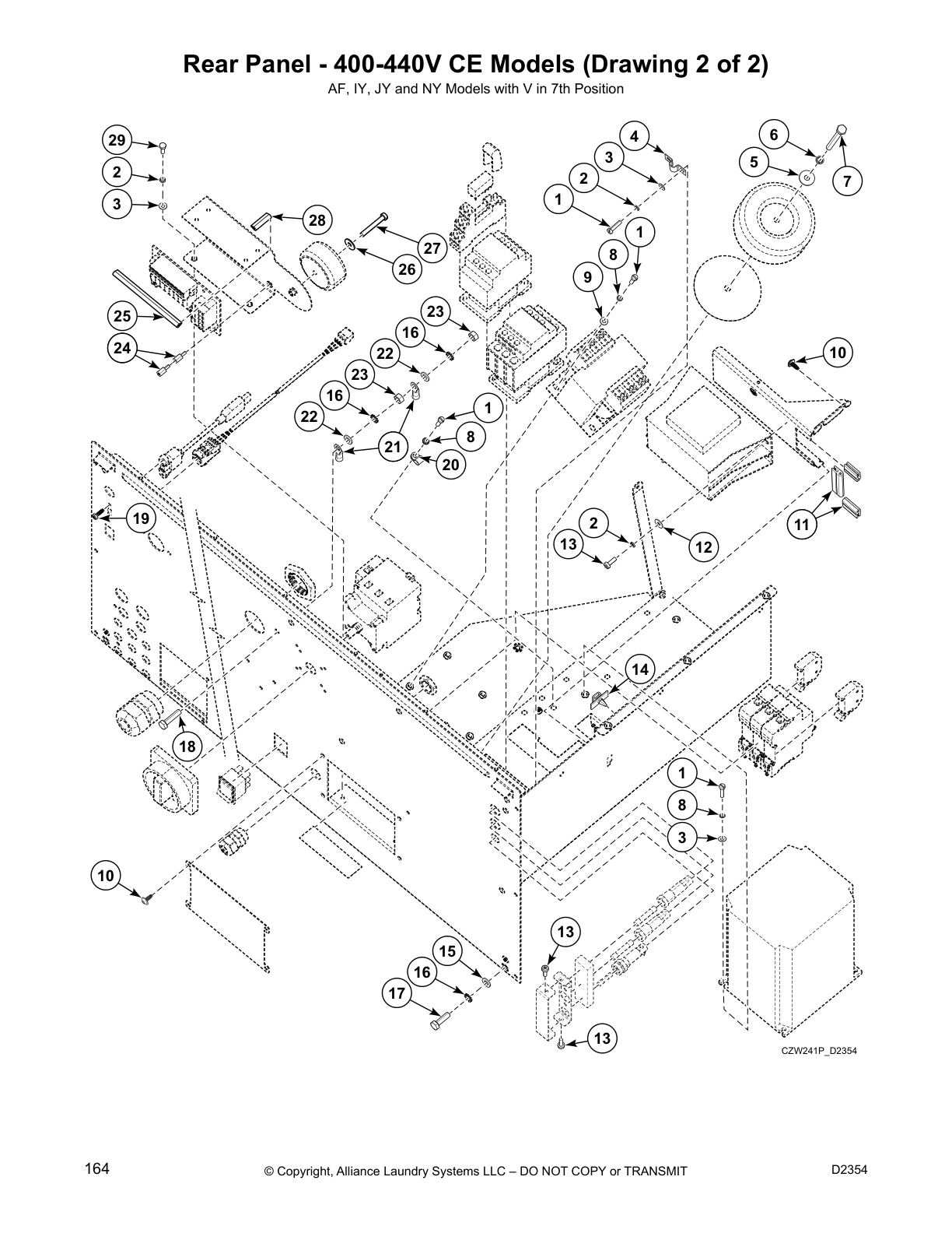 Rear Panel - 400-440V CE Models (Drawing 2 of 2)