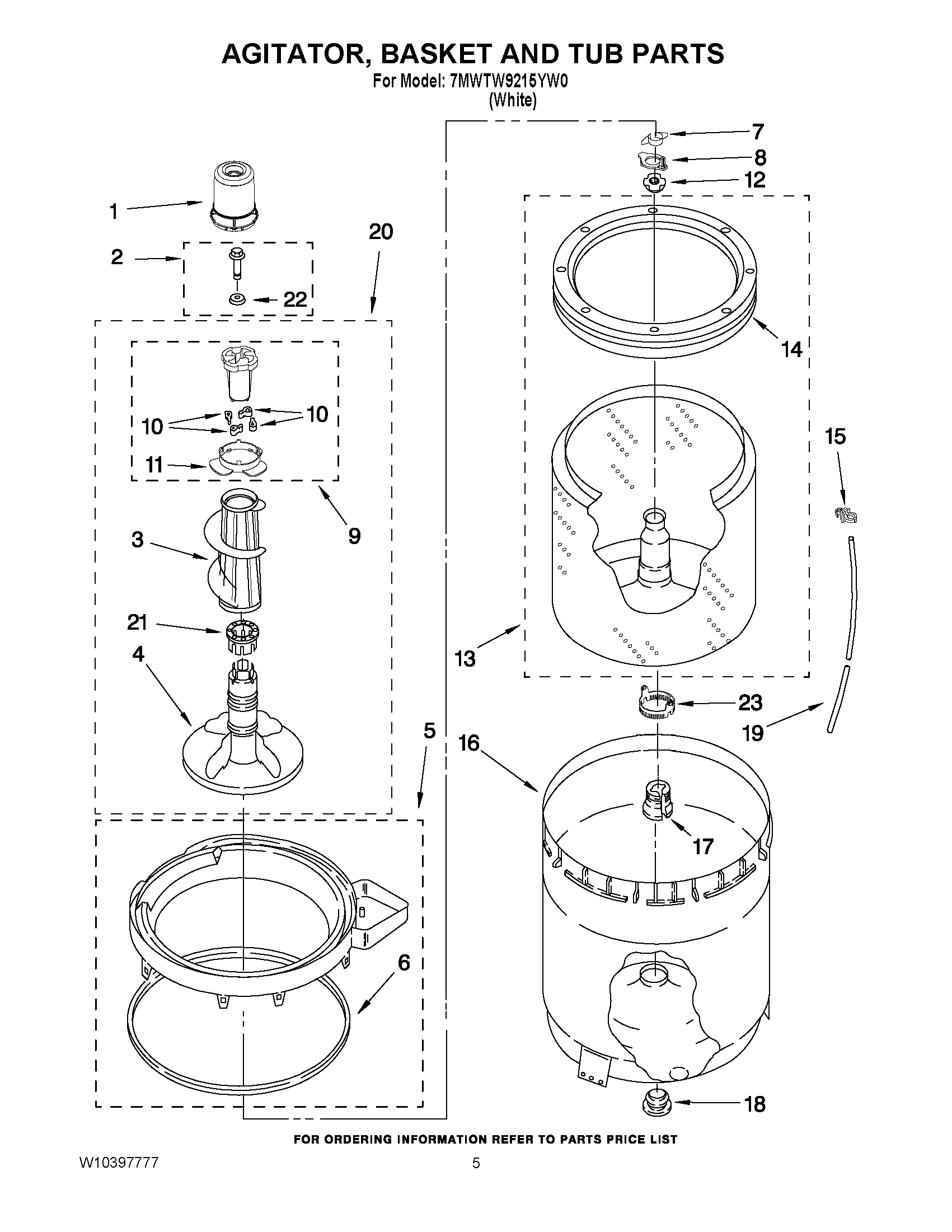 03 - AGITATOR, BASKET AND TUB PARTS