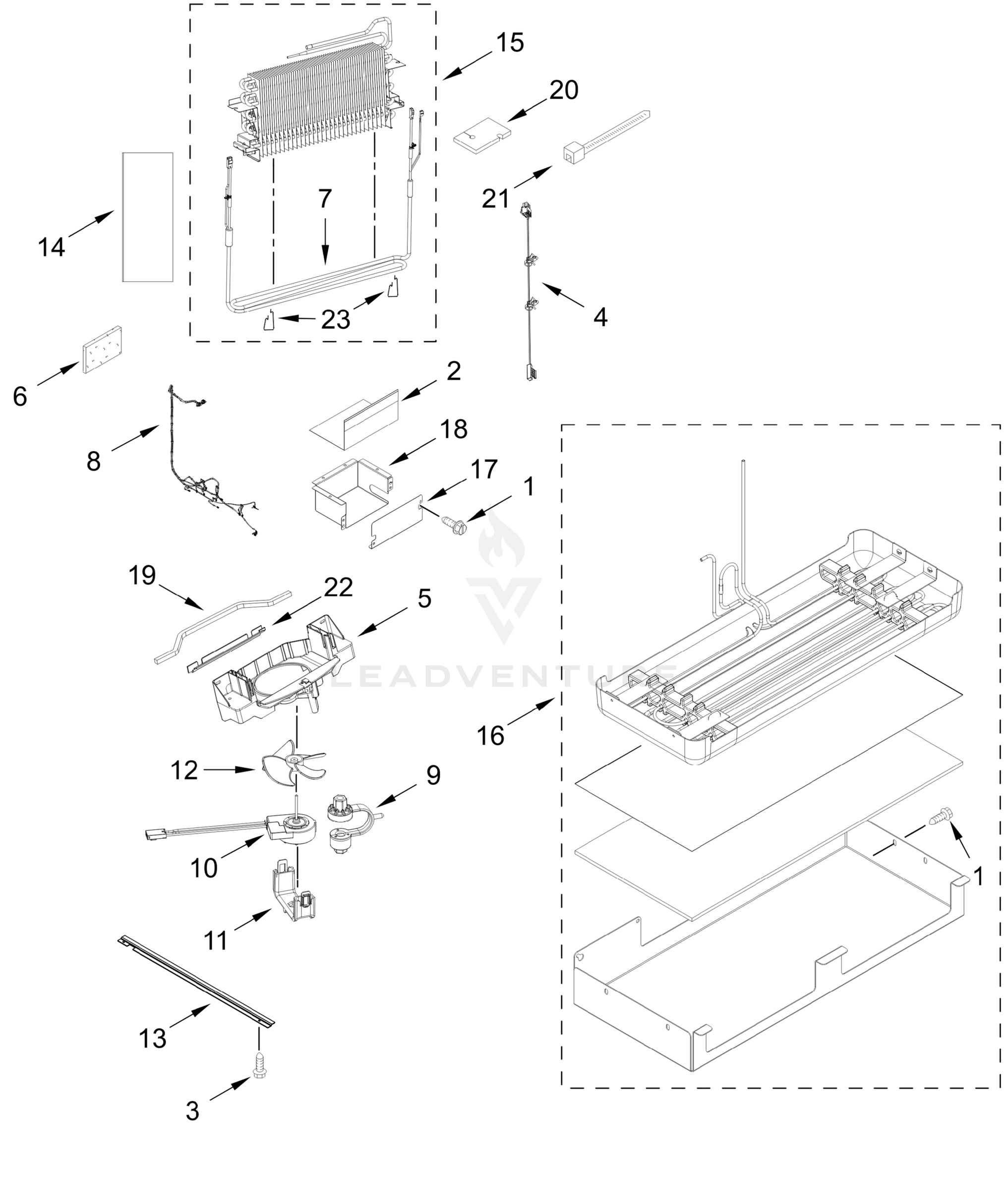 LOWER UNIT AND TUBE PARTS
