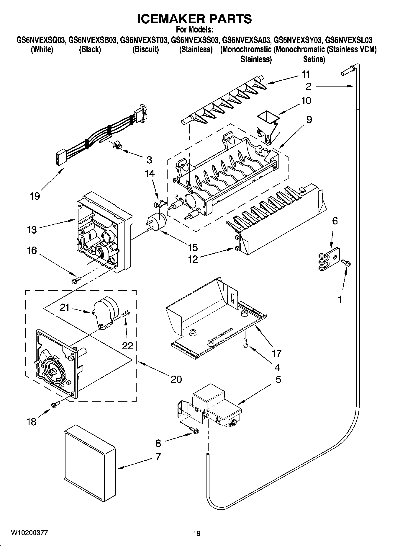 12 - ICEMAKER PARTS, OPTIONAL PARTS (NOT INCLUDED)