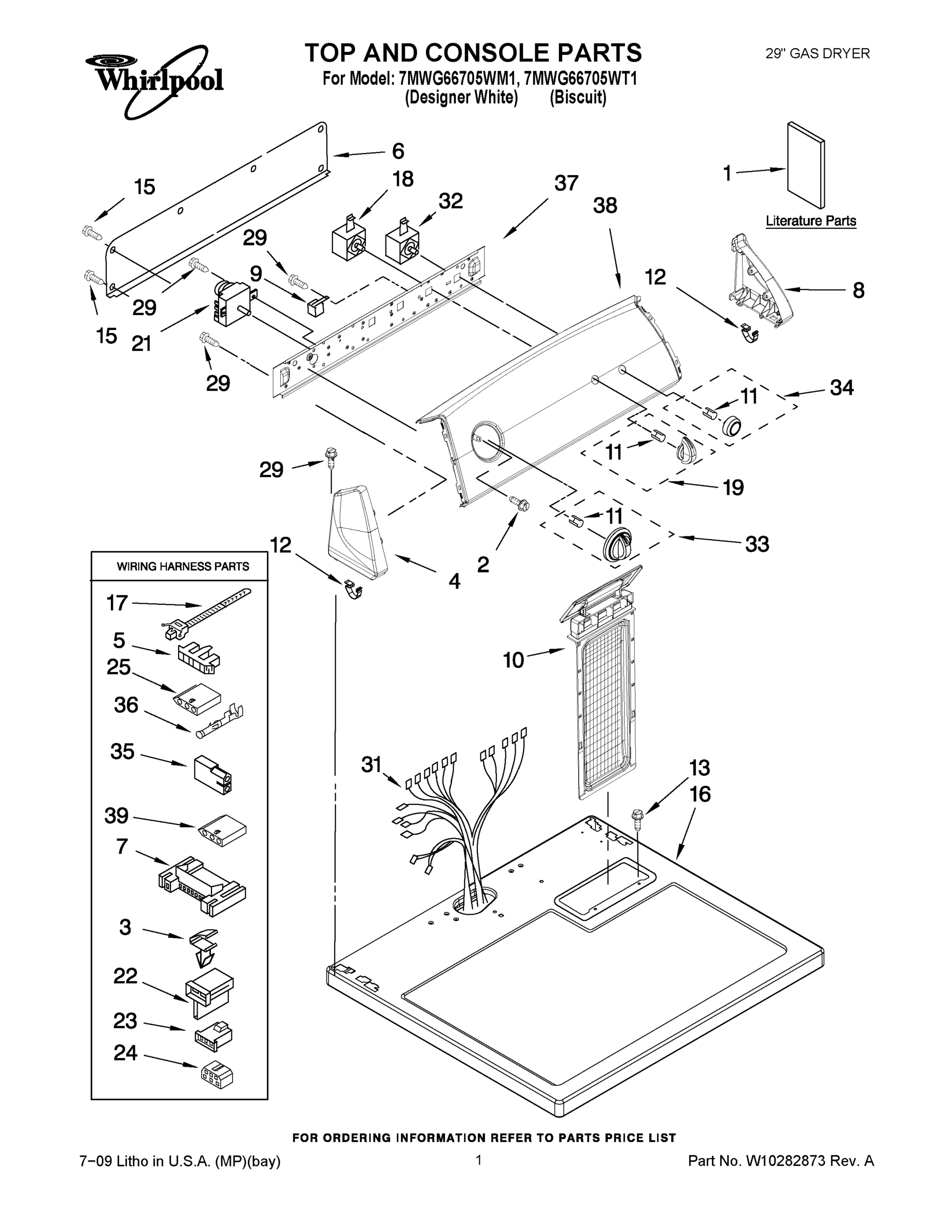01 - TOP AND CONSOLE PARTS