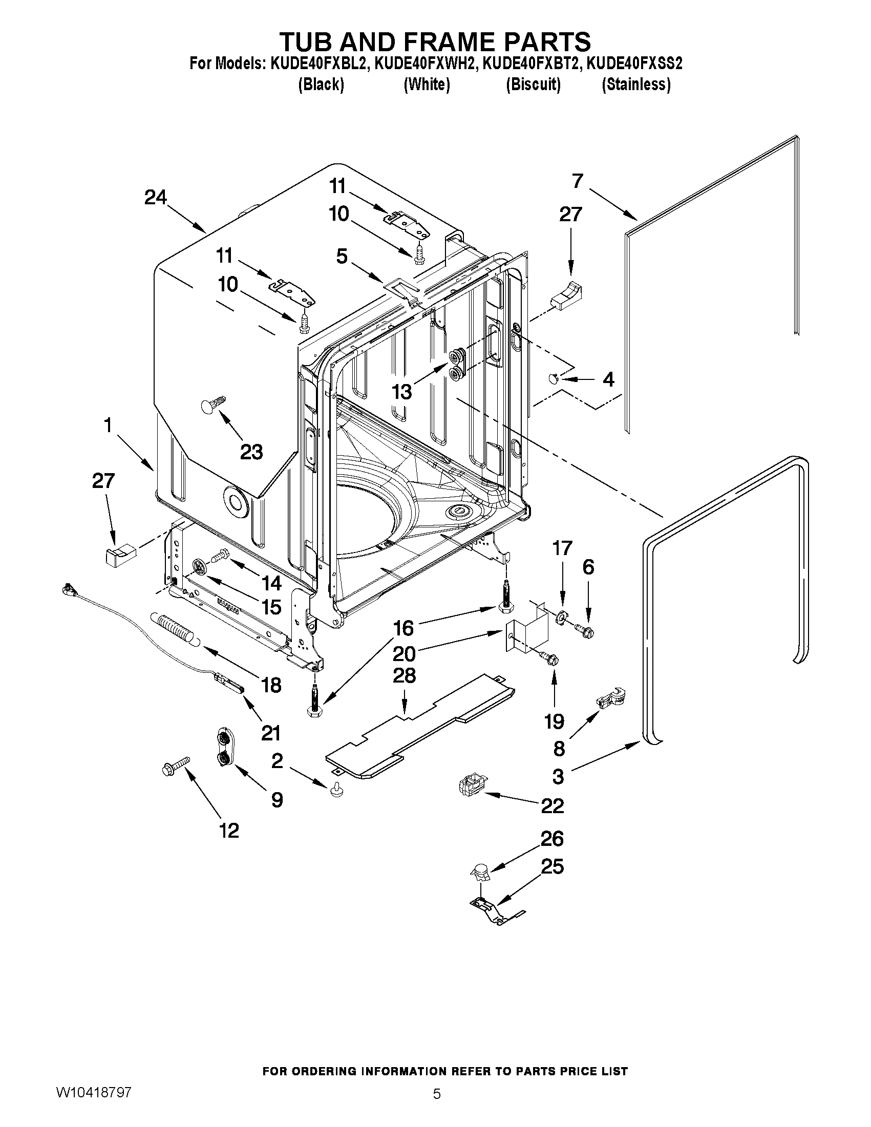 05 - TUB AND FRAME PARTS