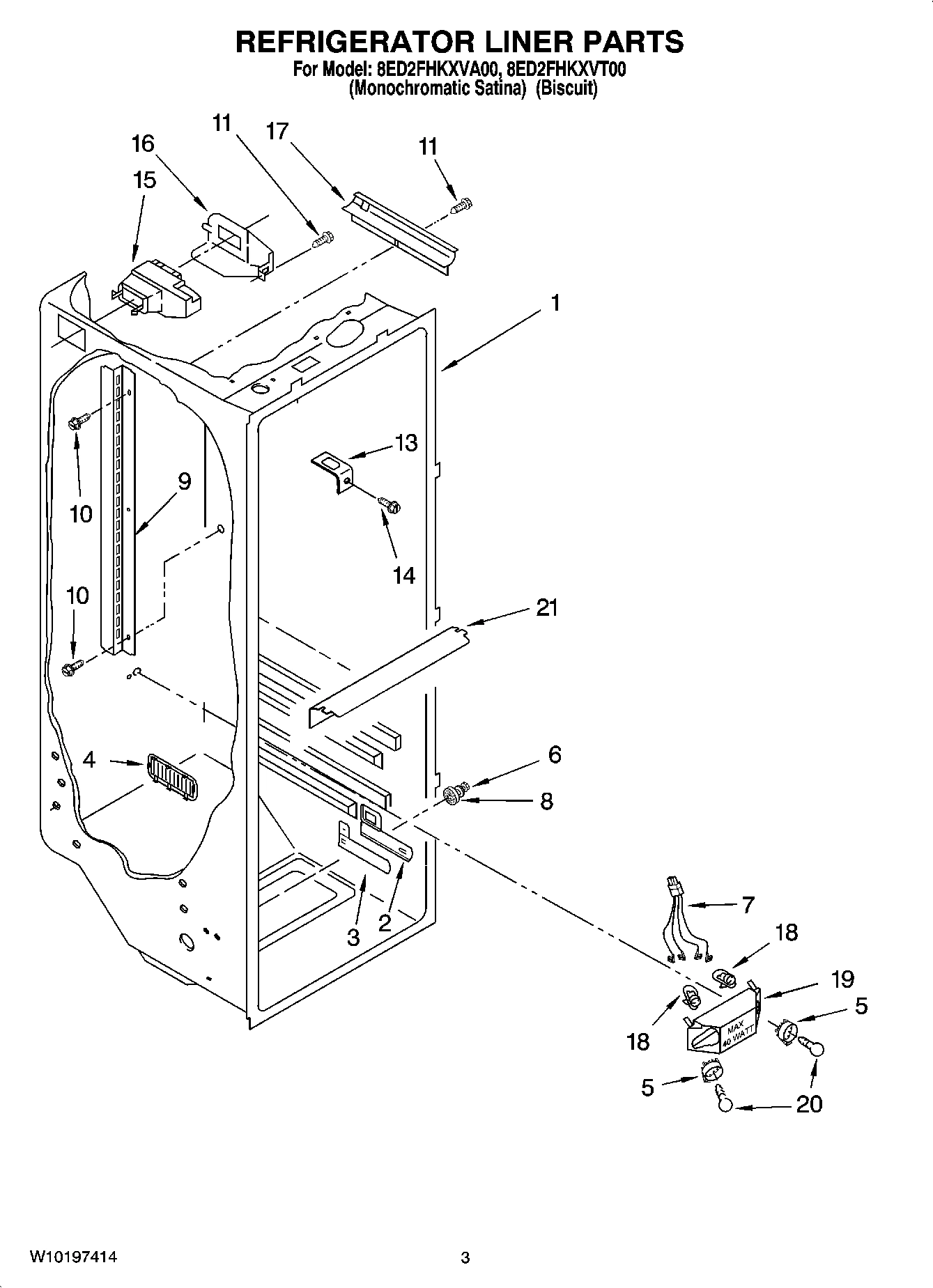 02 - REFRIGERATOR LINER PARTS