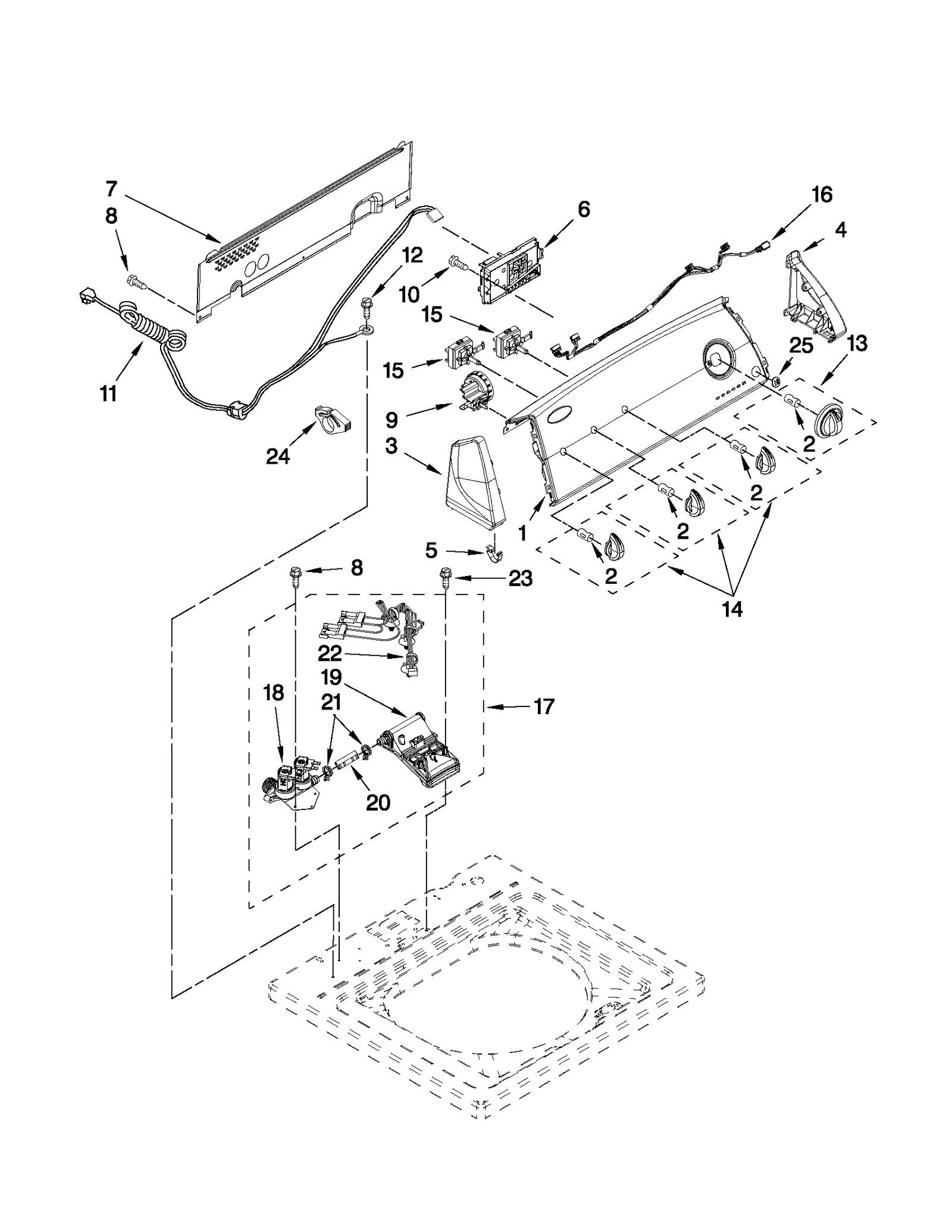 CONTROLS AND WATER INLET PARTS