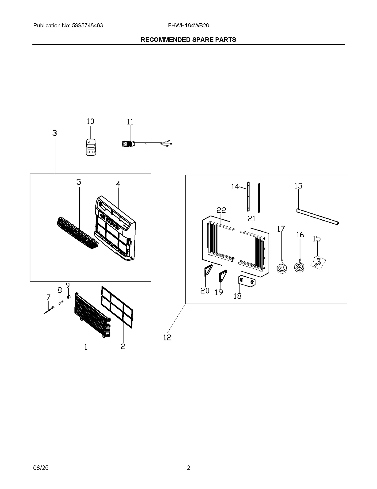 RECOMMENDED SPARE PARTS