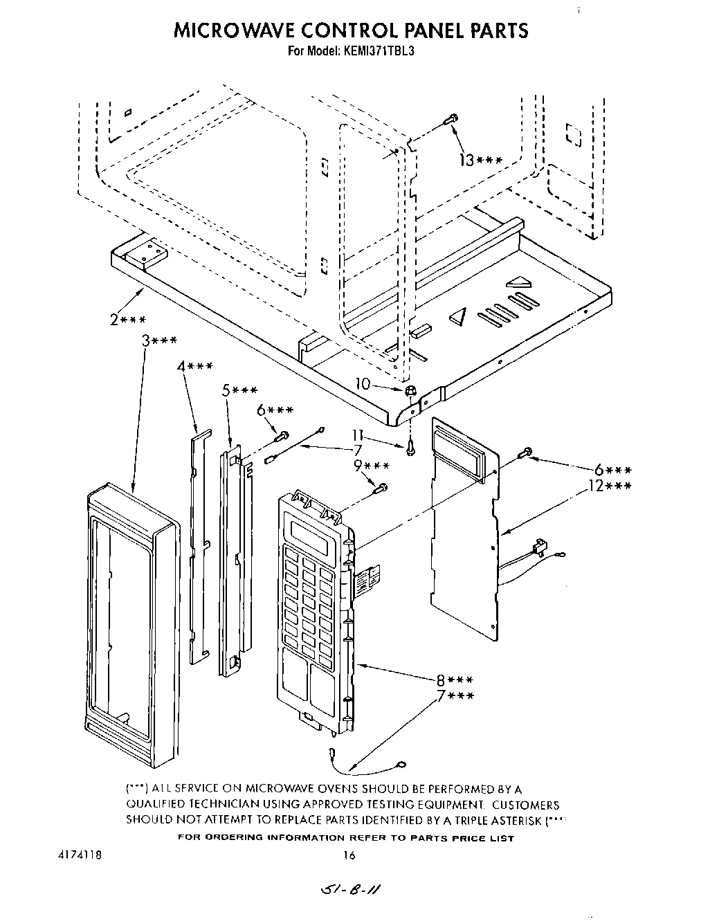 12 - MICROWAVE CONTROL PANEL