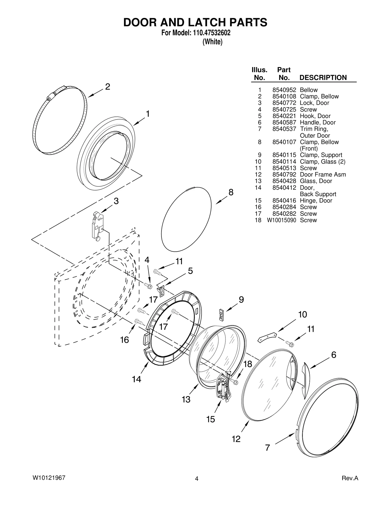 DOOR AND LATCH PARTS