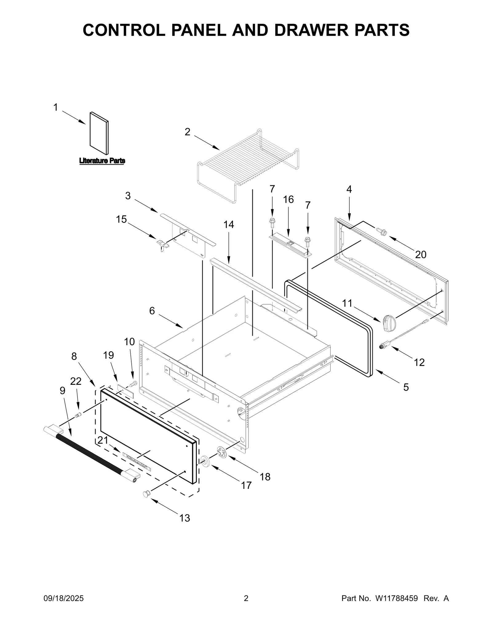 CONTROL PANEL AND DRAWER PARTS