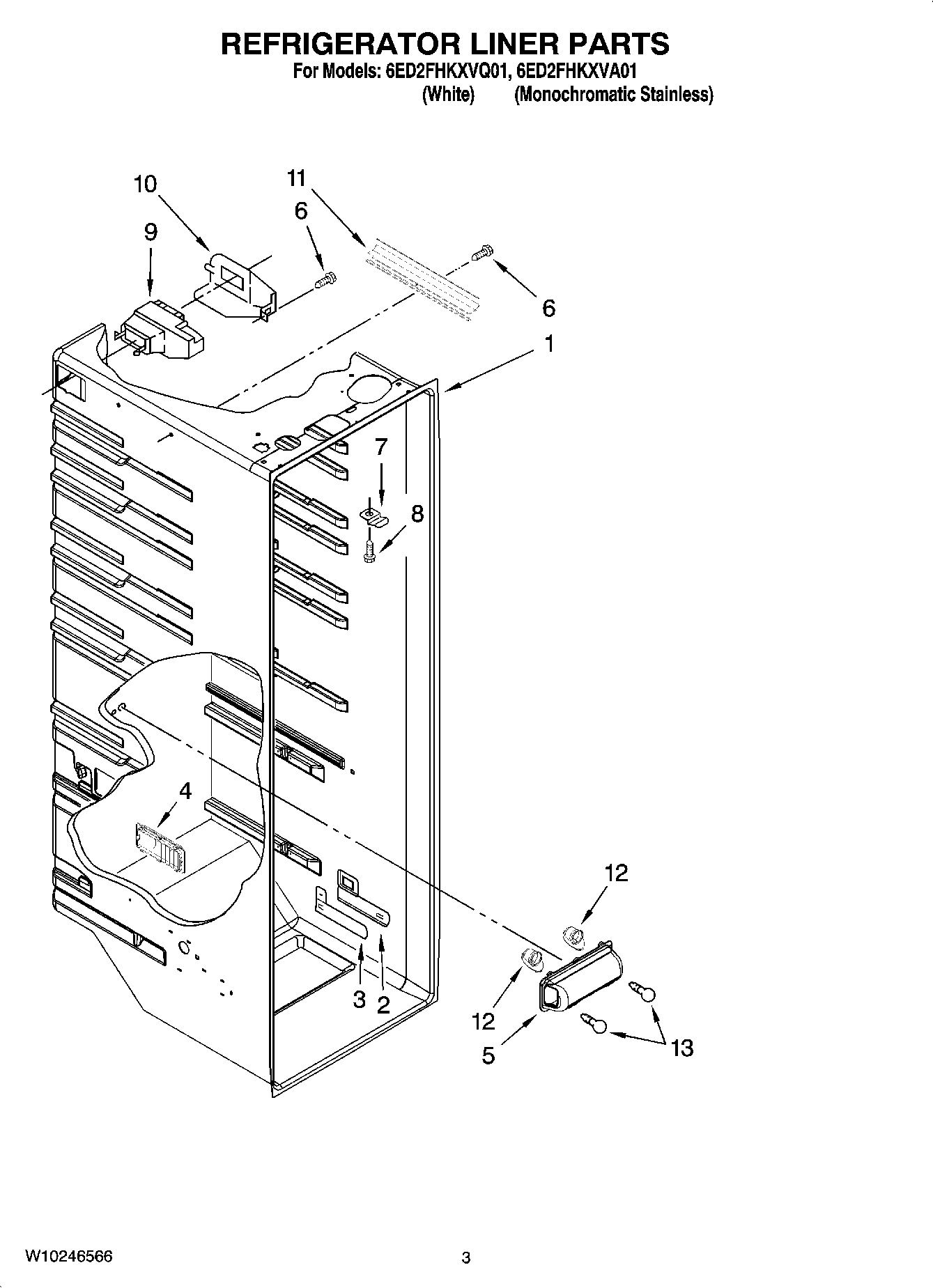 02 - REFRIGERATOR LINER PARTS