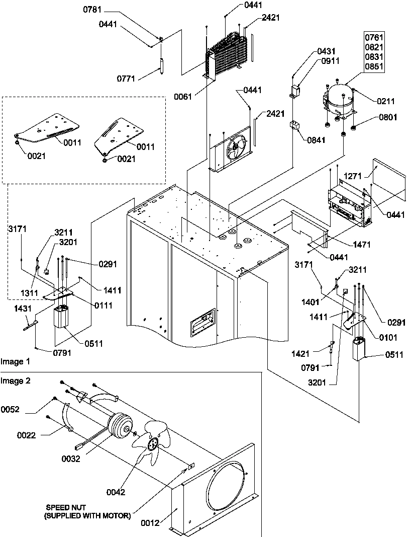 09 - TOP HINGES, CONDENSER & COMPRESSOR AREA