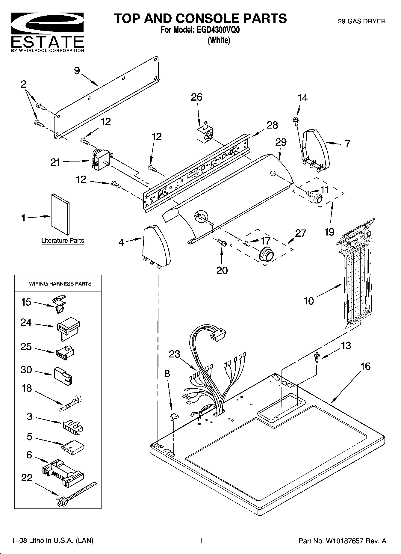 01 - TOP AND CONSOLE PARTS