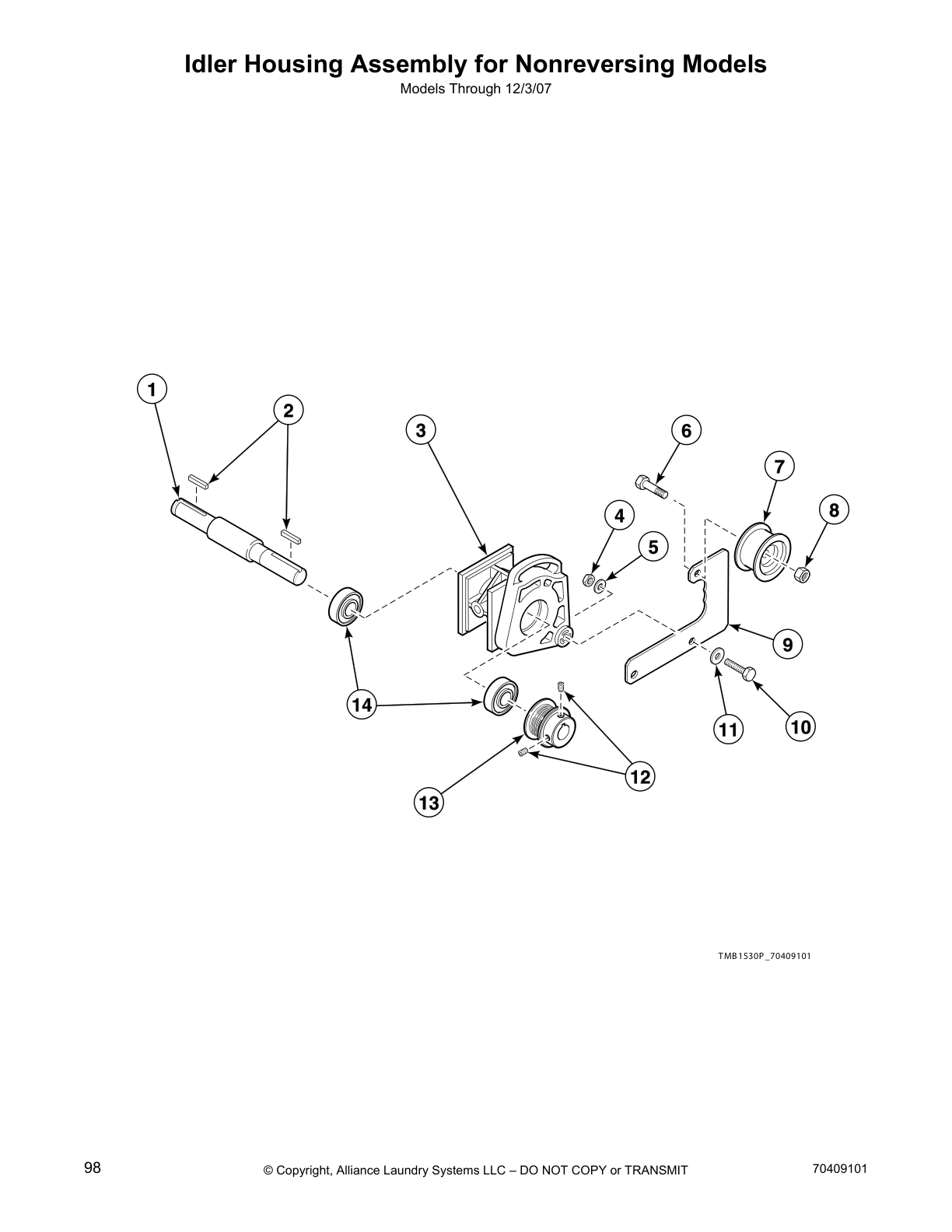 Idler Housing Assembly for Nonreversing Models