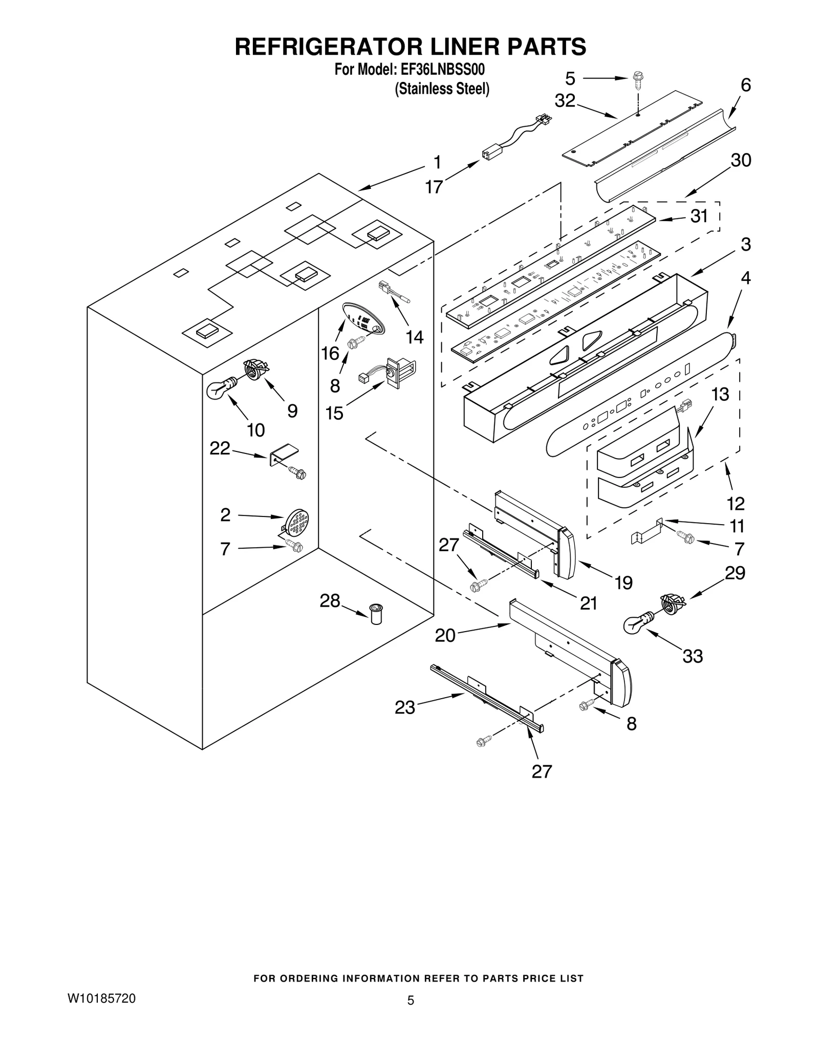 REFRIGERATOR LINER PARTS