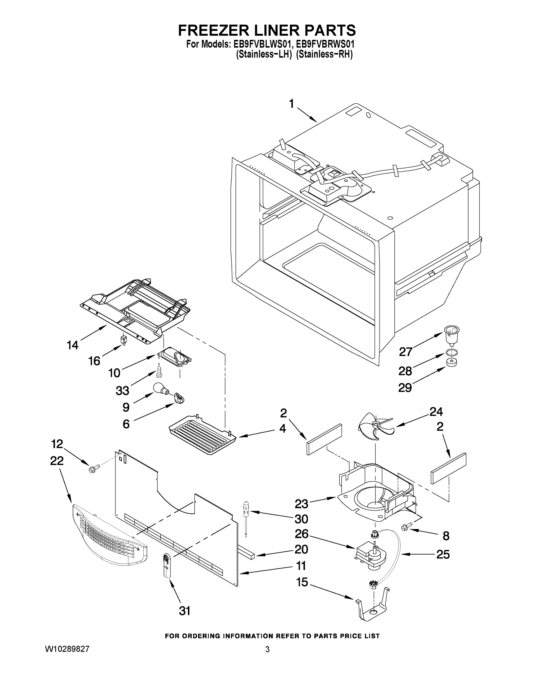 02 - FREEZER LINER PARTS