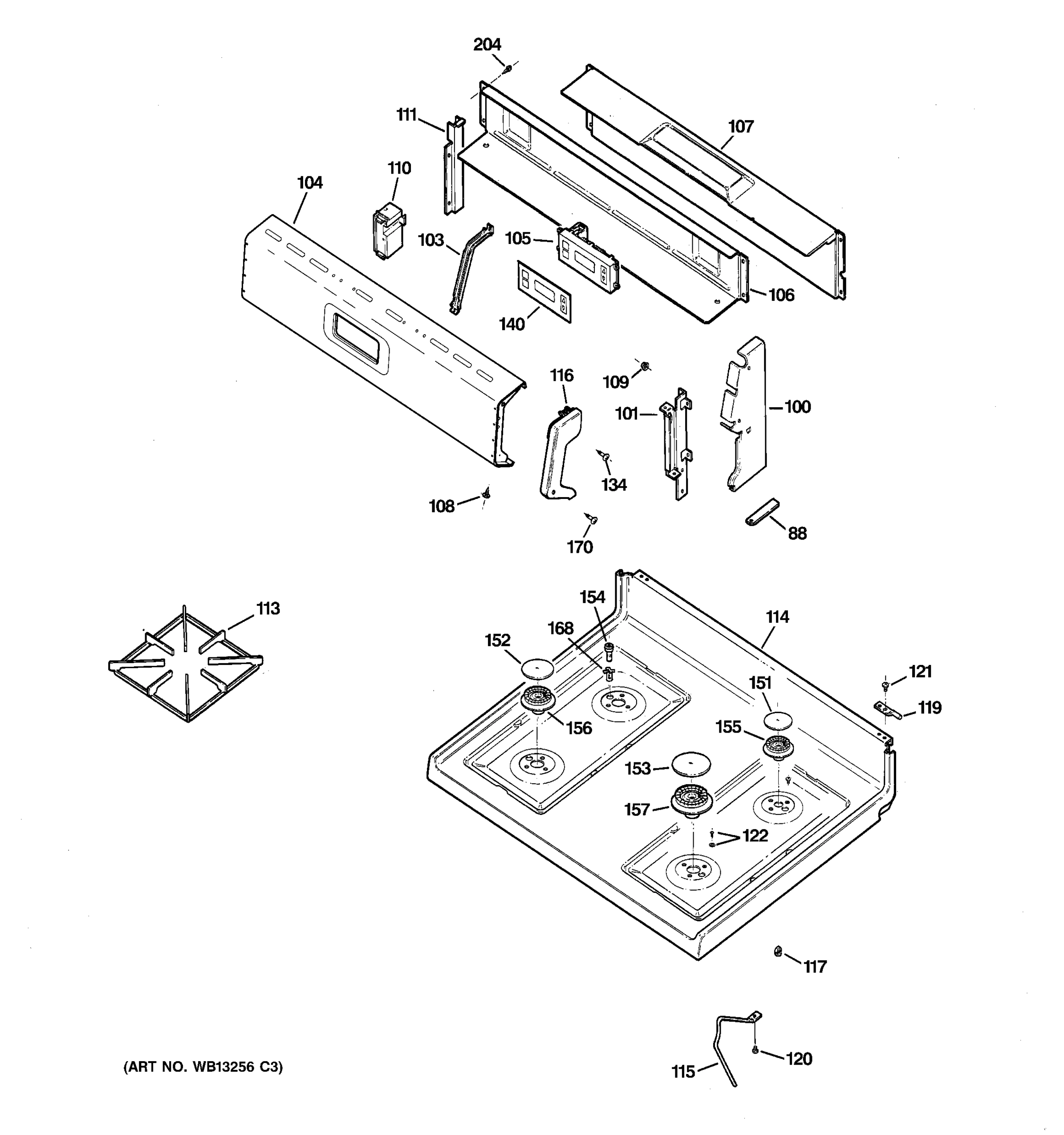 CONTROL PANEL & COOKTOP