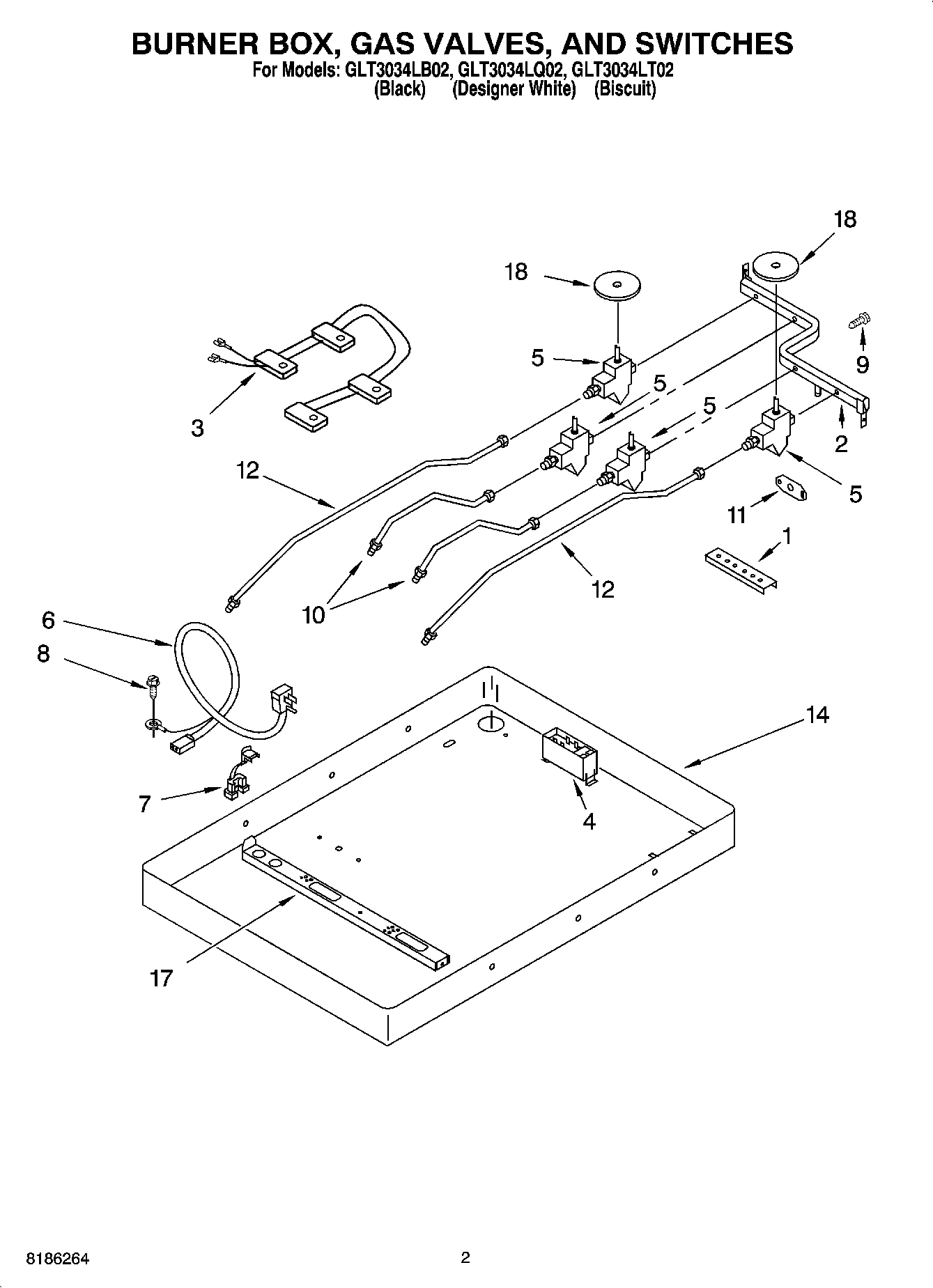 02 - BURNER BOX, GAS VALVES, AND SWITCHES