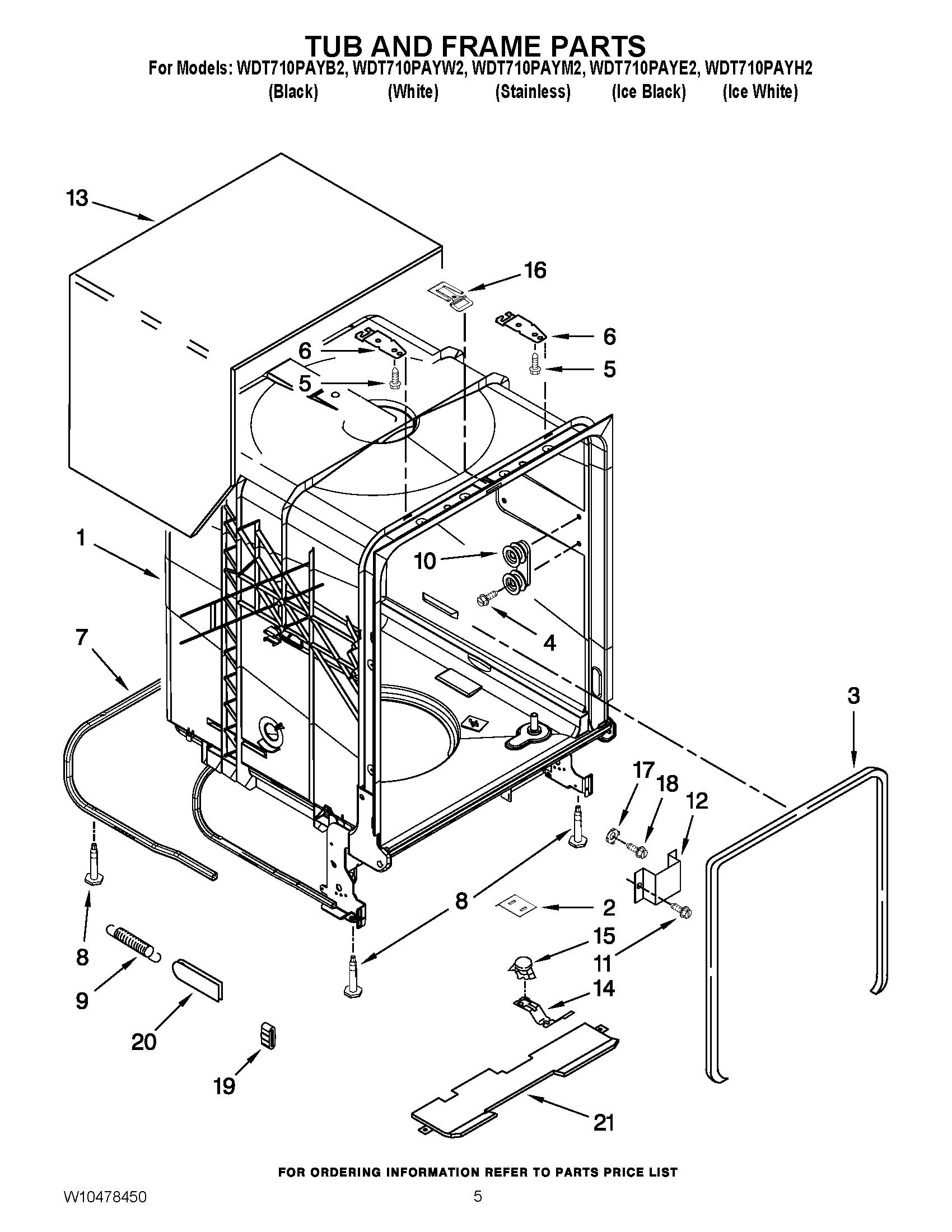05 - TUB AND FRAME PARTS