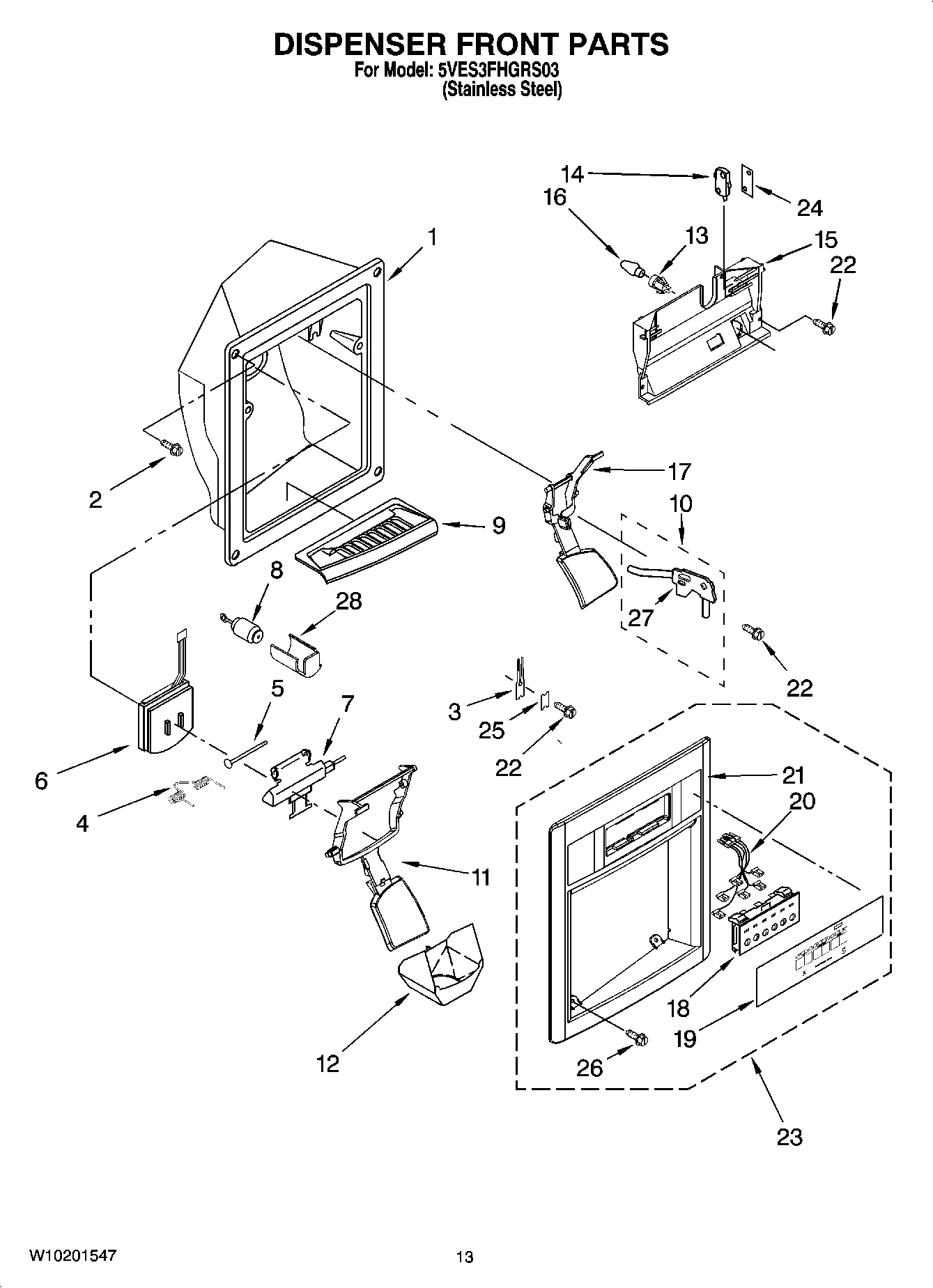 08 - DISPENSER FRONT PARTS