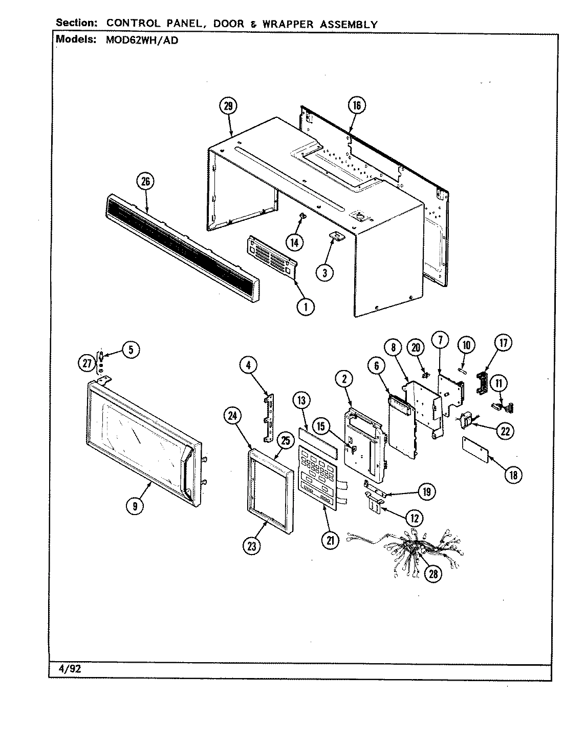03 - CONTROL PANEL/DOOR/WRAPPER (MOD62)