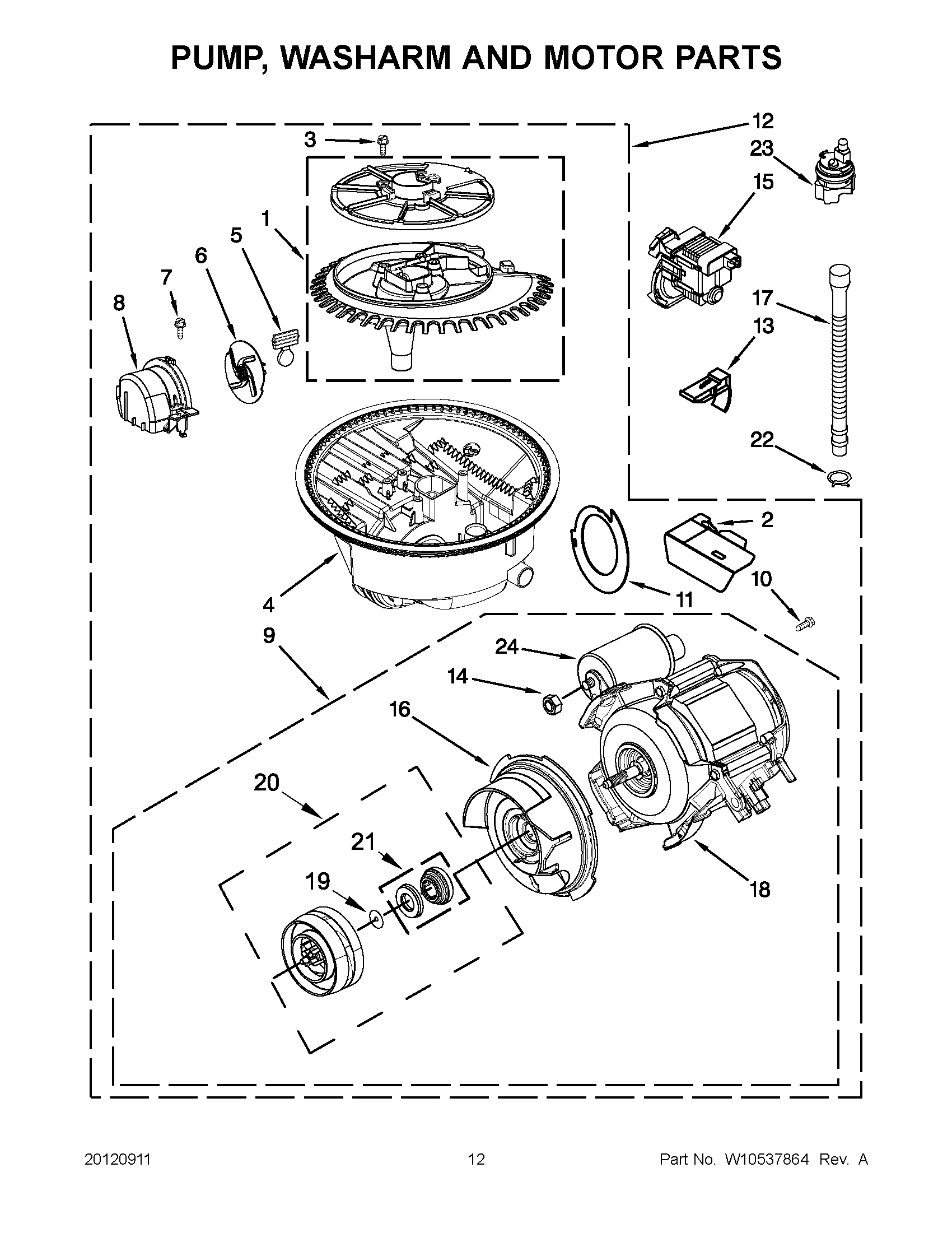 06 - PUMP, WASHARM AND MOTOR PARTS