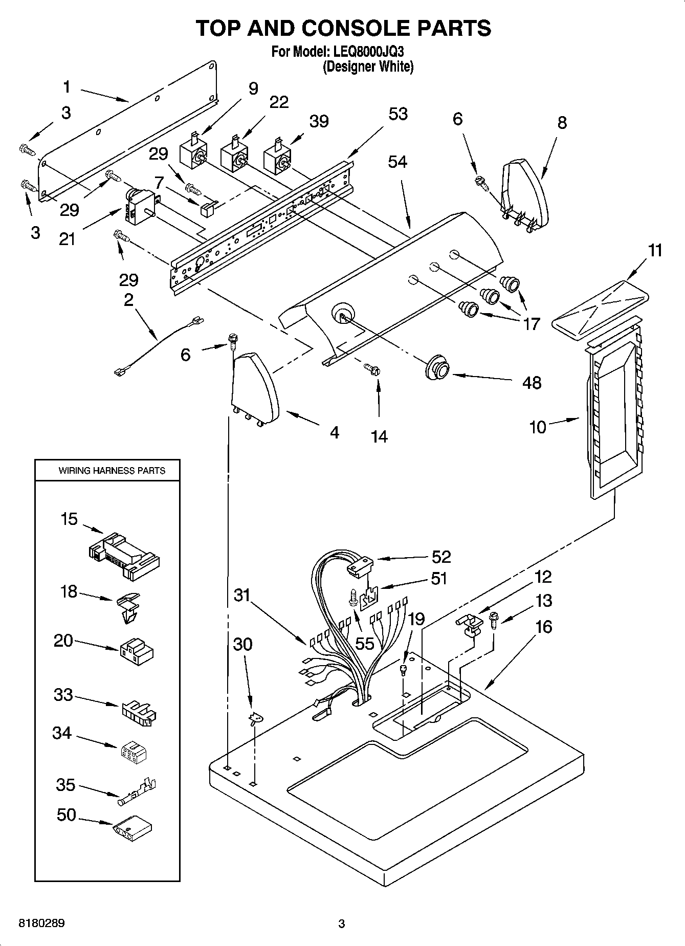 02 - TOP AND CONSOLE PARTS OPTIONAL PARTS (NOT INCLUDED)