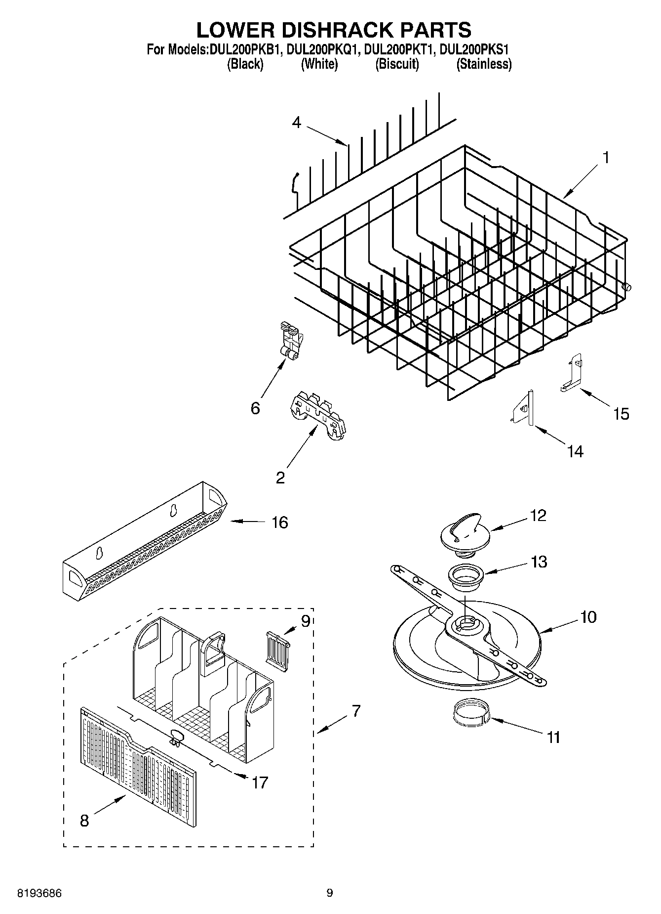 06 - LOWER DISHRACK PARTS