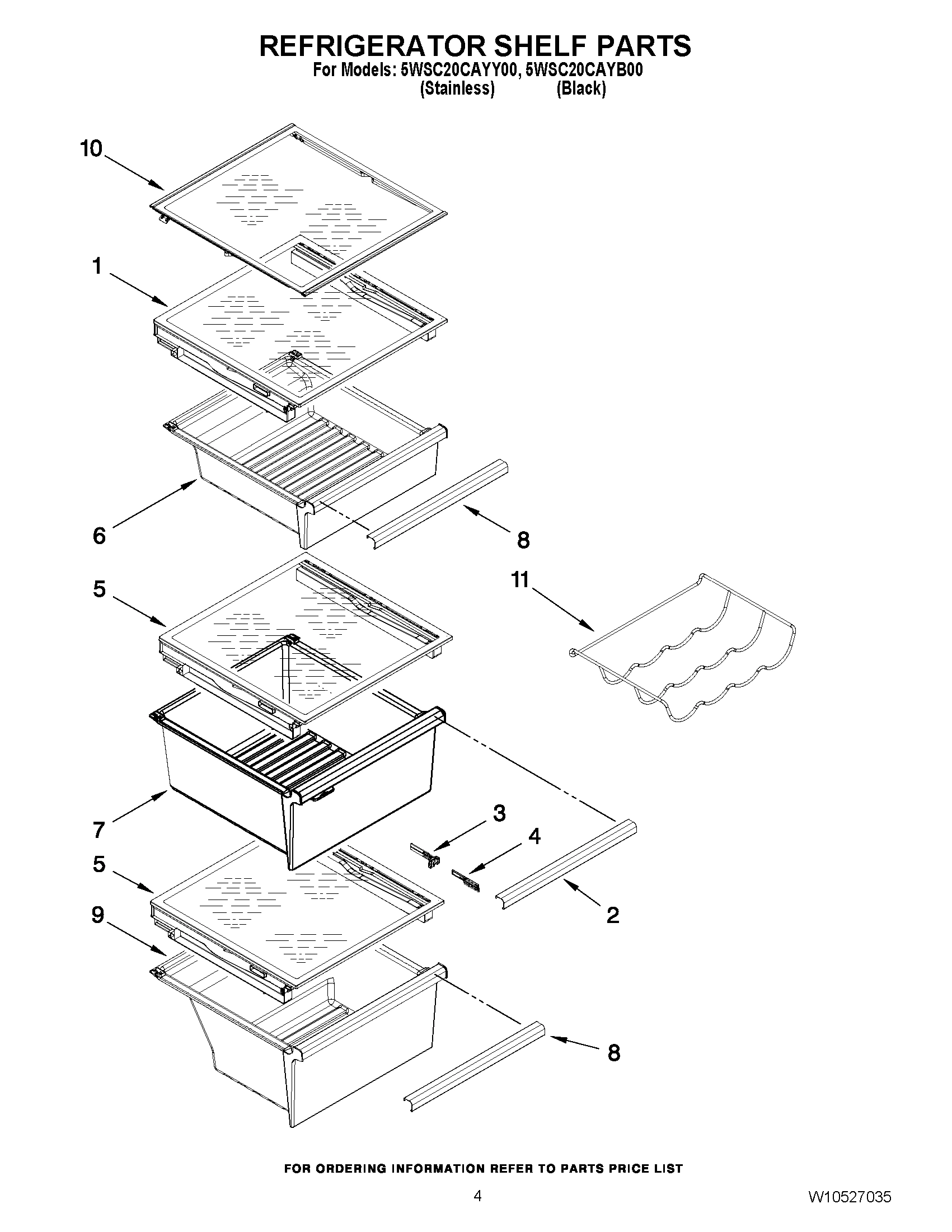 03 - REFRIGERATOR SHELF PARTS