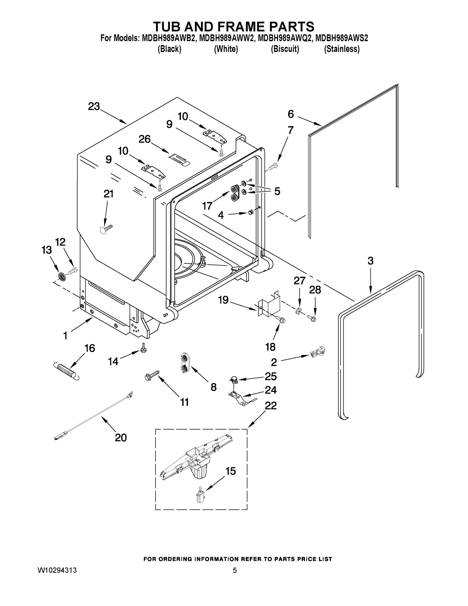05 - TUB AND FRAME PARTS