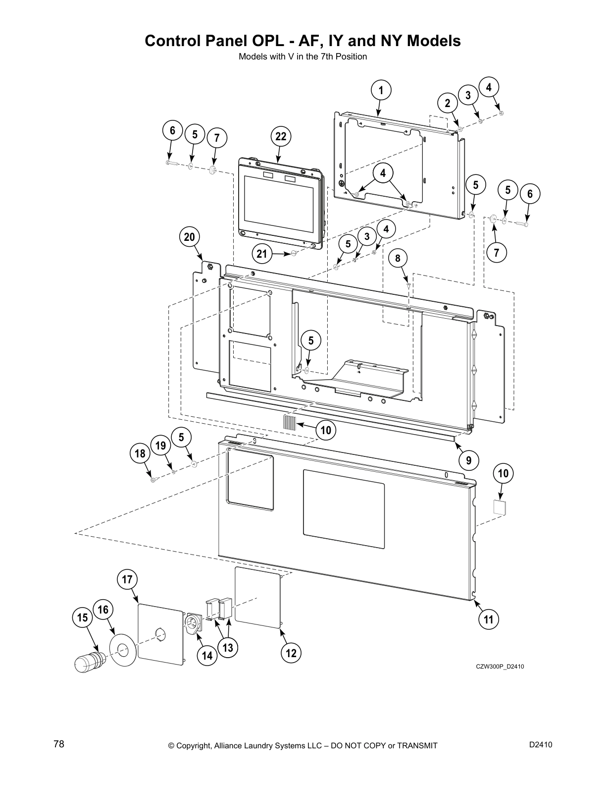 Control Panel OPL - AF, IY and NY Models