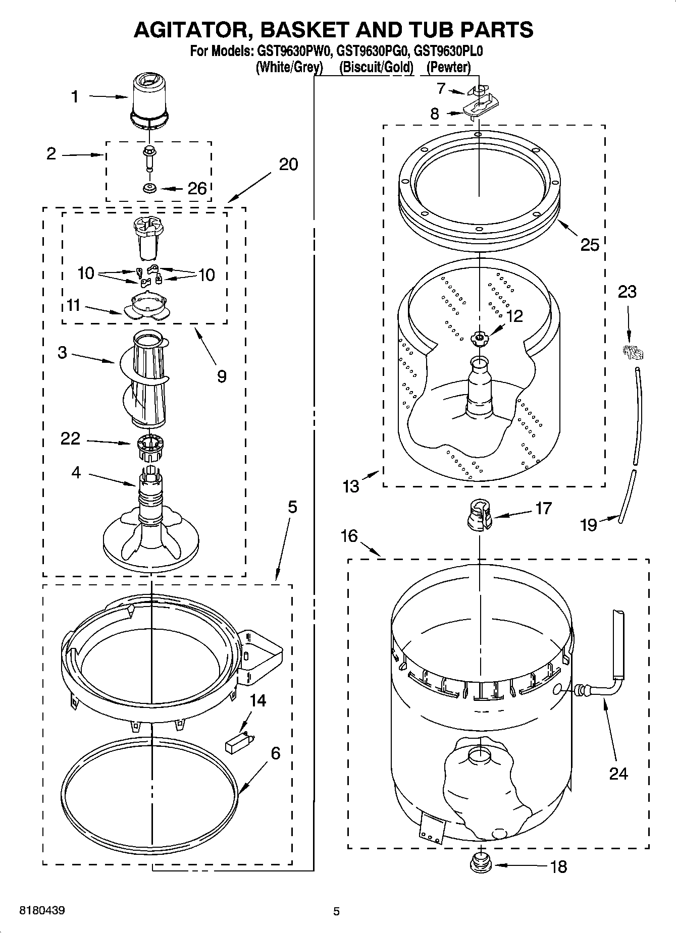 03 - AGITATOR, BASKET AND TUB PARTS