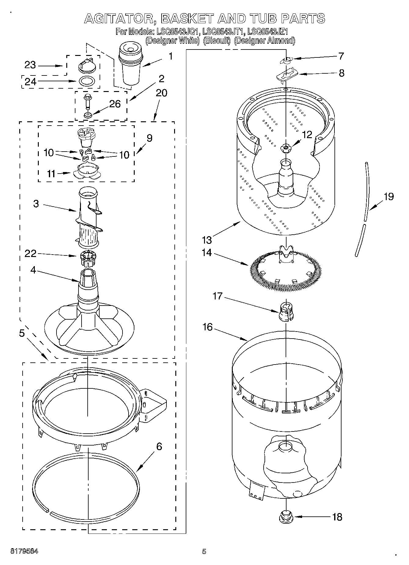 03 - AGITATOR, BASKET AND TUB