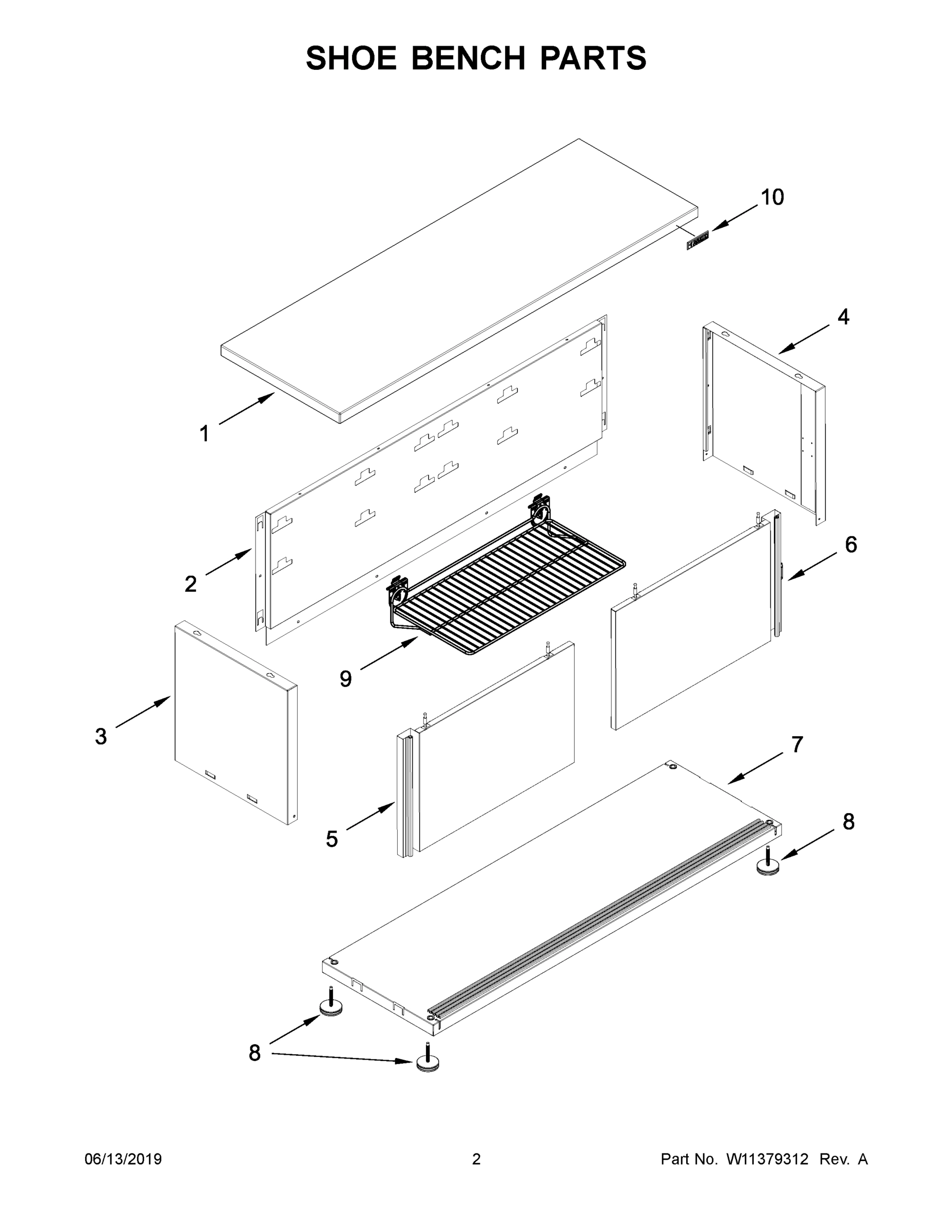 02 - SHOE BENCH PARTS