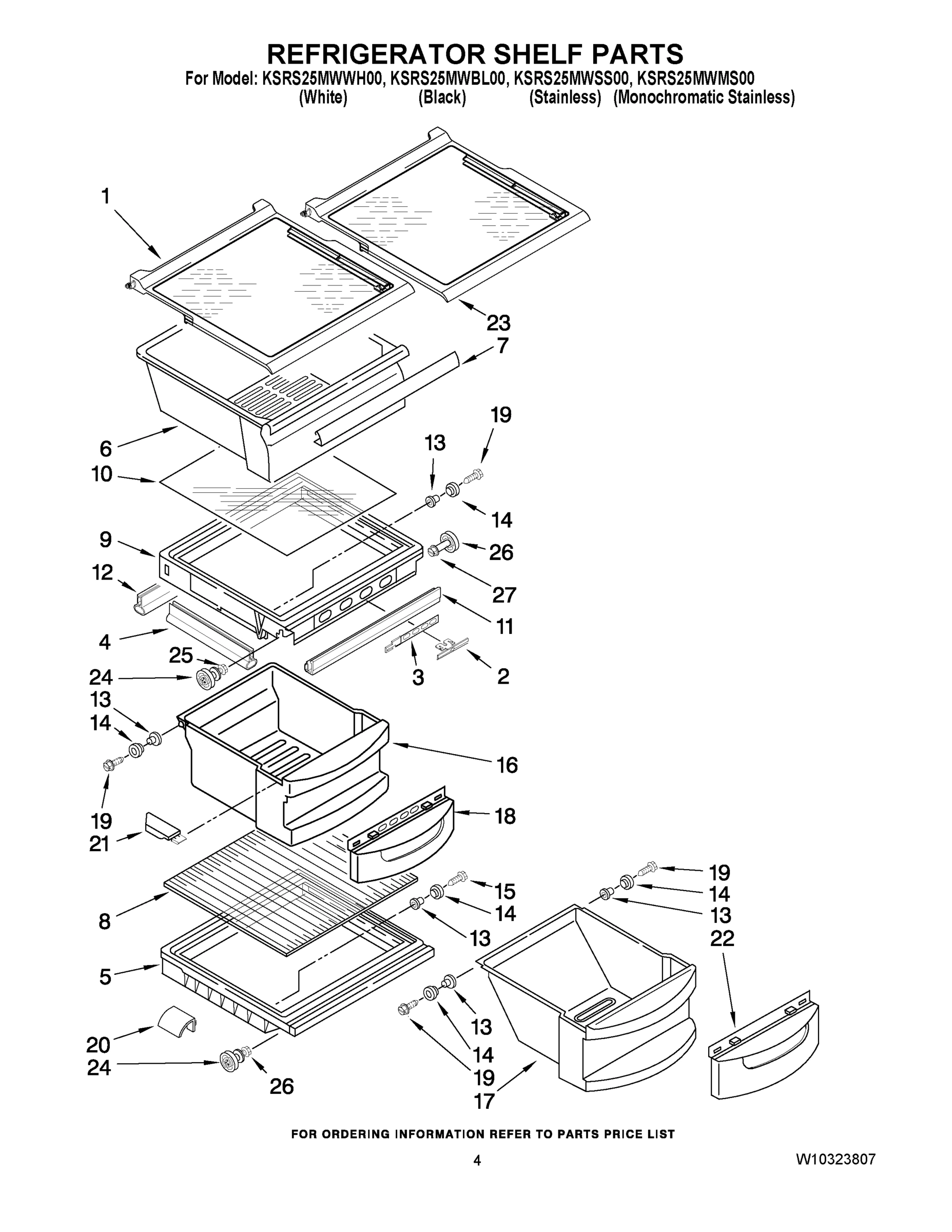 03 - REFRIGERATOR SHELF PARTS
