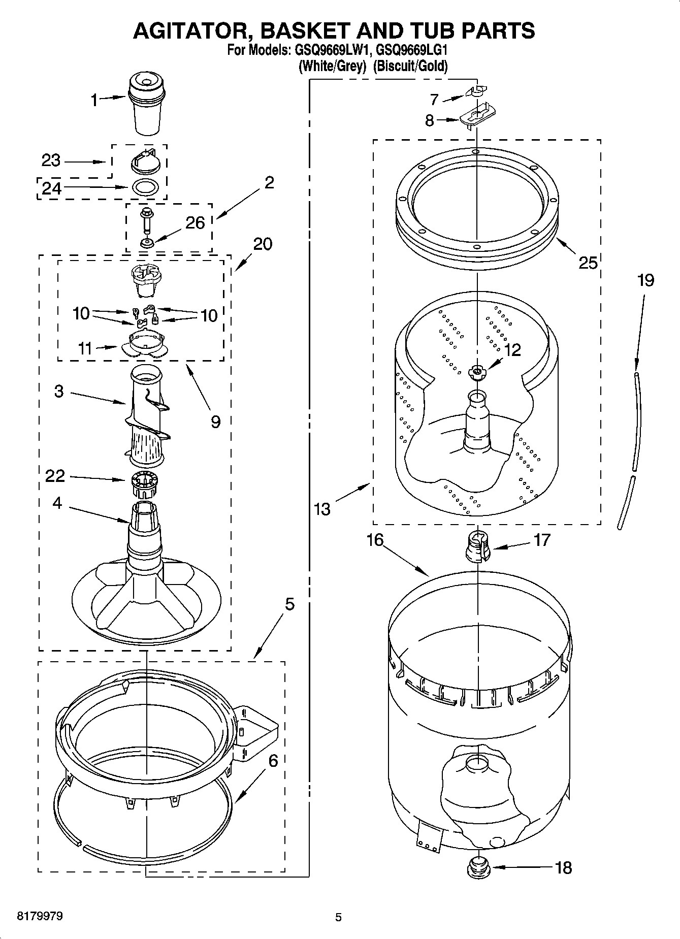 03 - AGITATOR, BASKET AND TUB PARTS