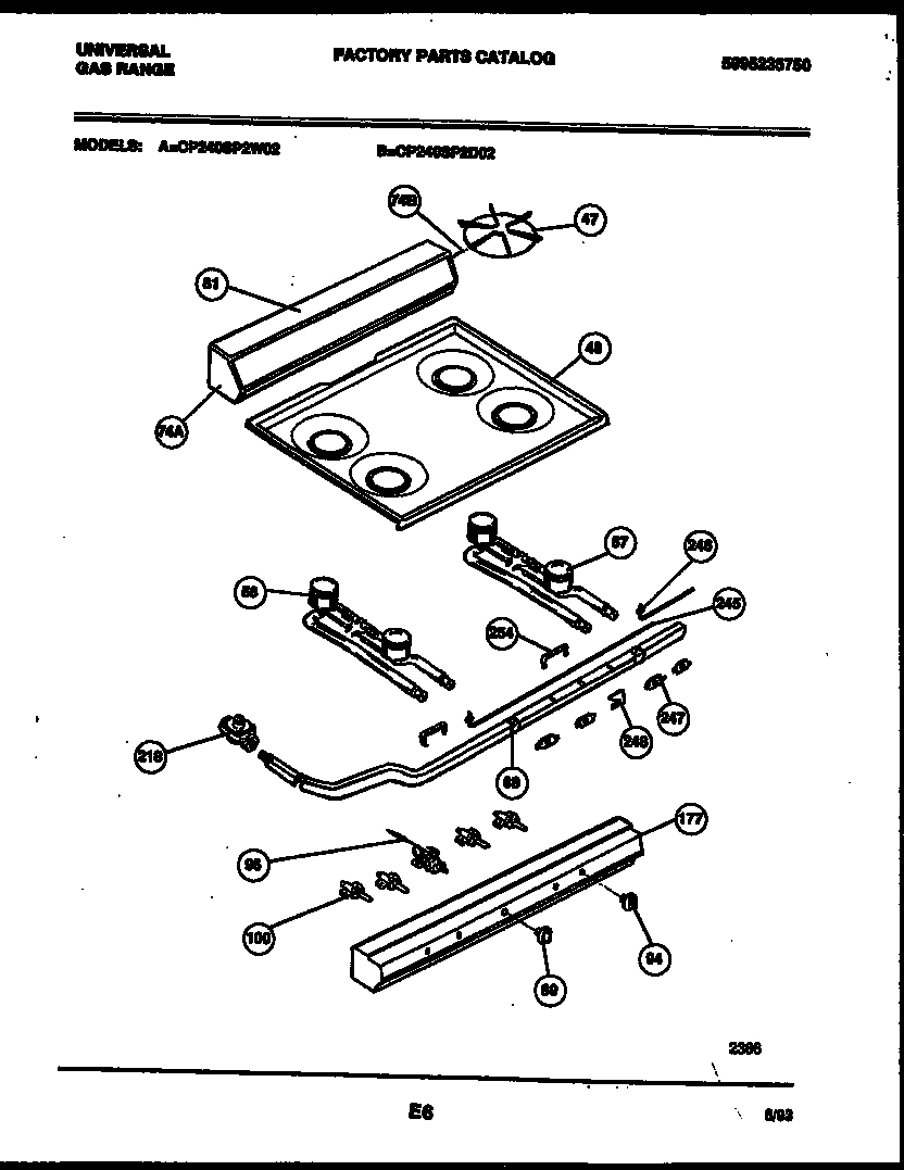 02 - COOKTOP AND BURNER PARTS