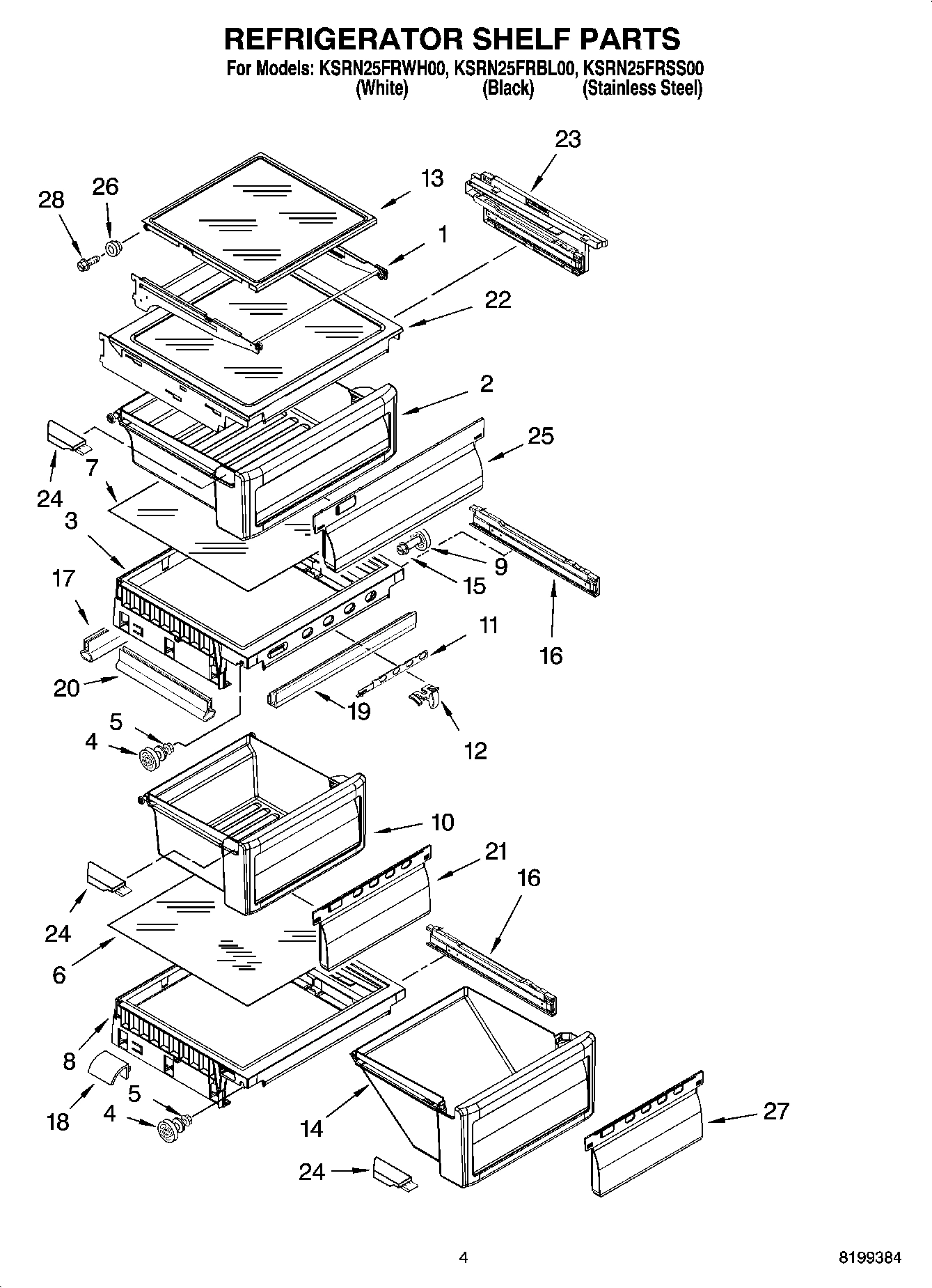 03 - REFRIGERATOR SHELF PARTS