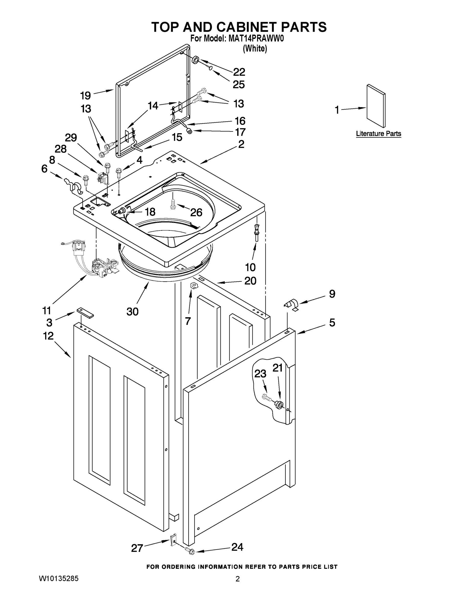 01 - TOP AND CABINET PARTS