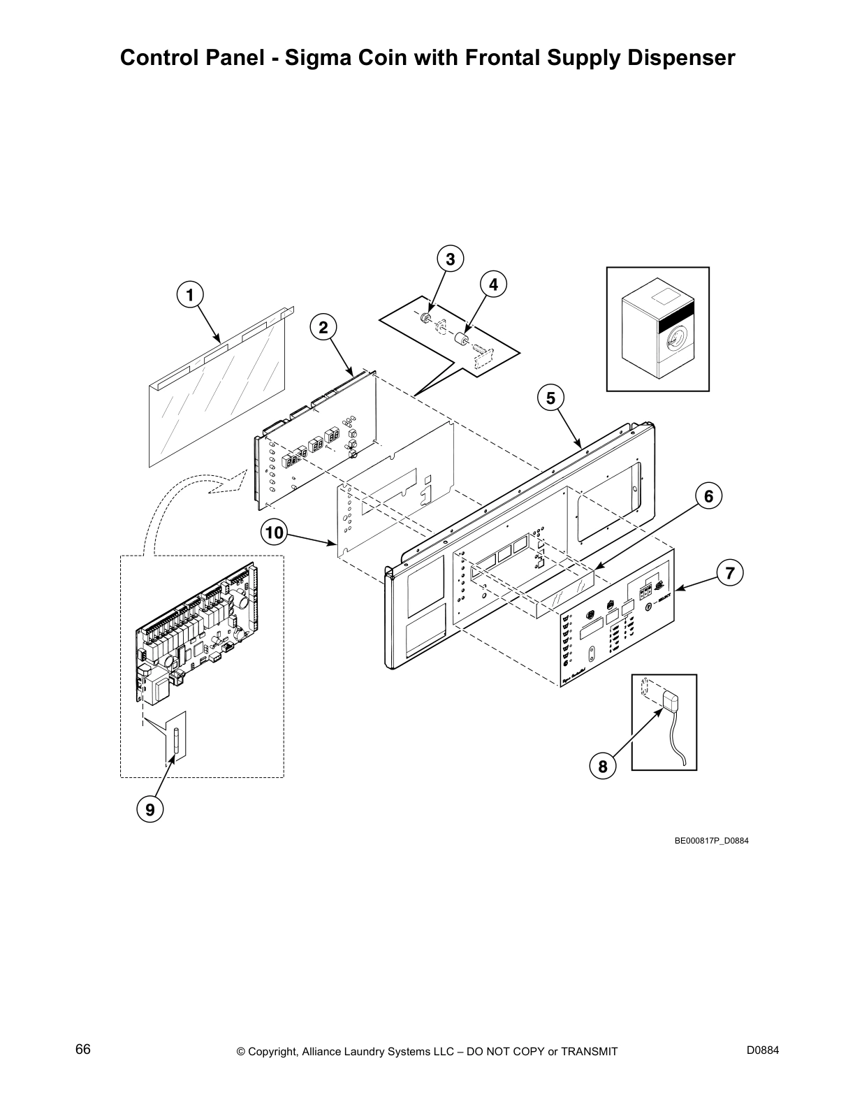 Control Panel - Sigma Coin with Frontal Supply Dispenser